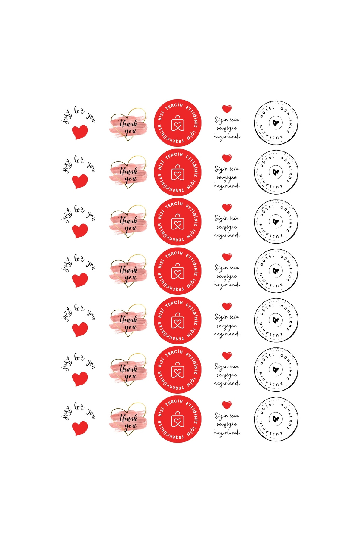 Bimotif Paketlemeye özel 35 adet sticker, karışık