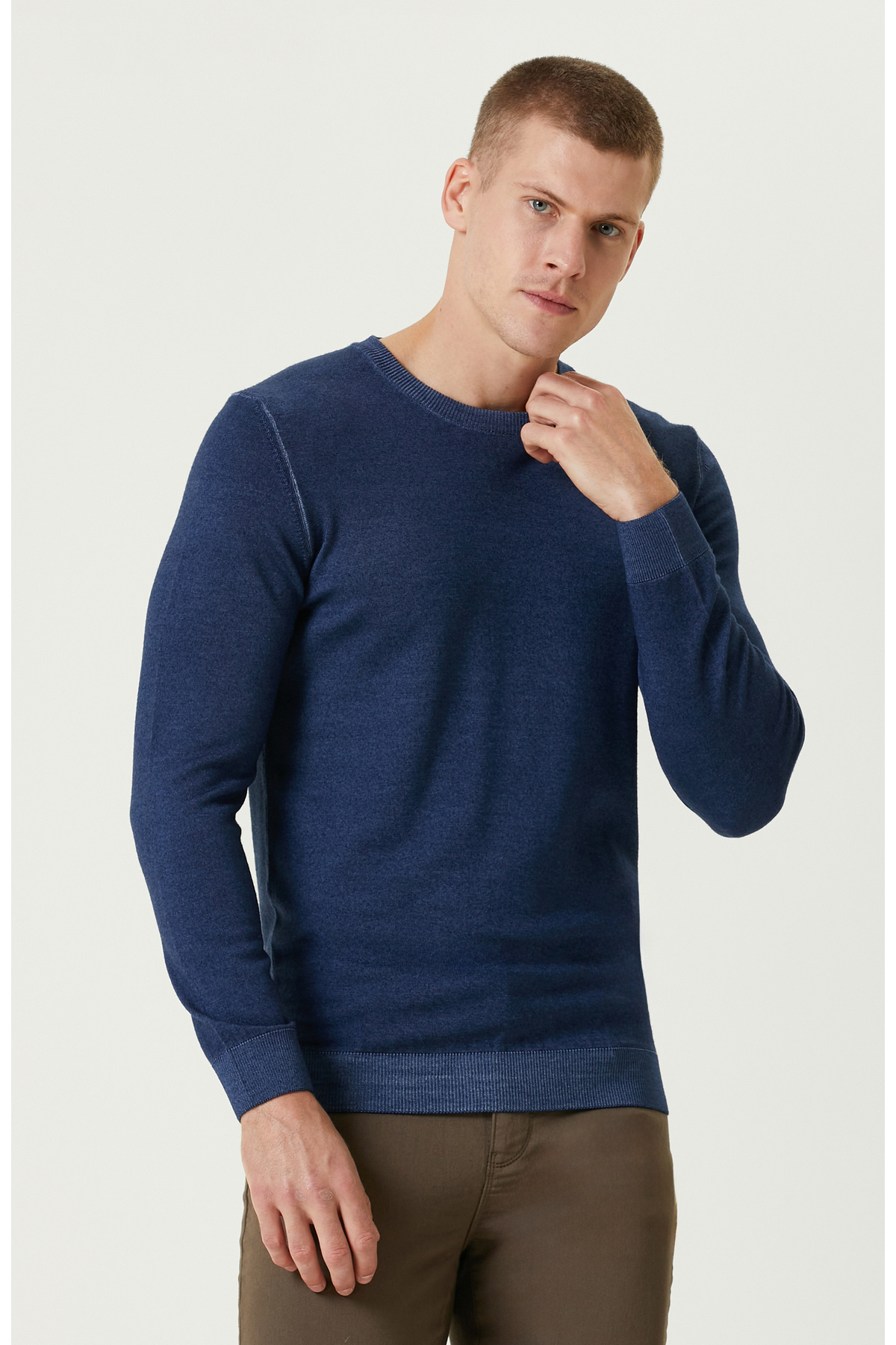 نتورک ژاکت بافتنی پشمی سرمه‌ای