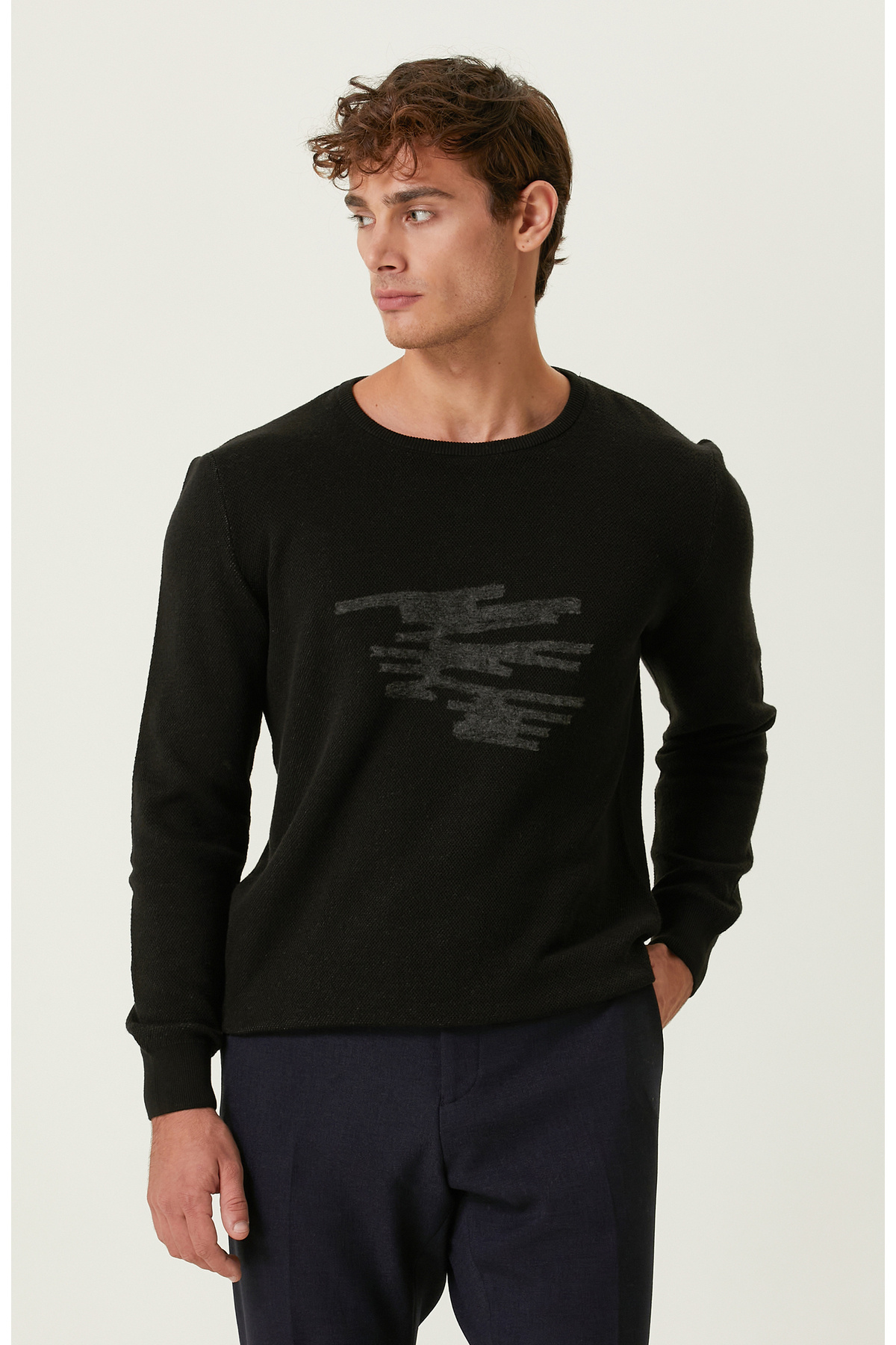 نتورک ژاکت یقه گرد مشکی