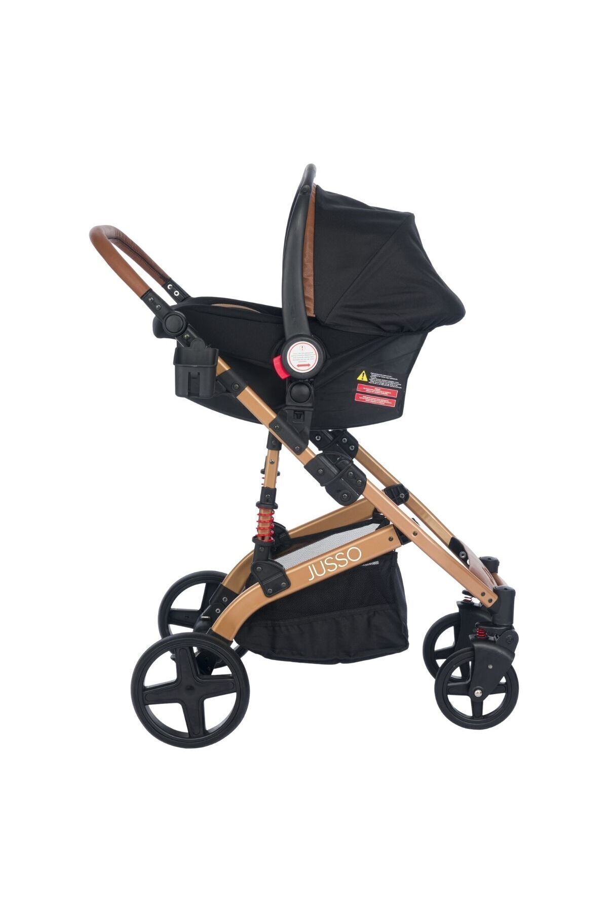 Jusso Pro Max Travel Sistem Bebek Arabası Gold Siyah fotoğrafı 7 (önizleme)