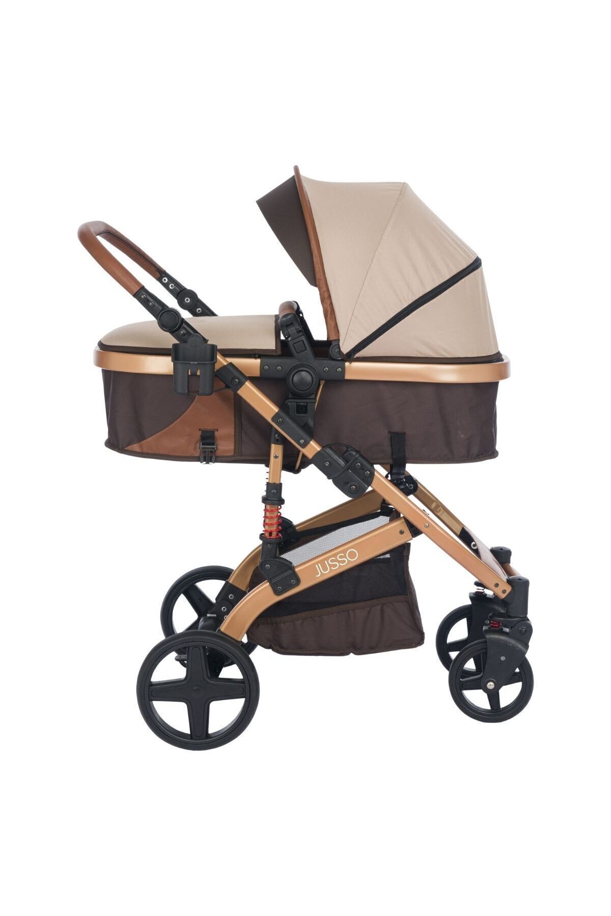 Jusso Pro Max Travel Sistem Bebek Arabası Gold Kahve fotoğrafı 5 (önizleme)