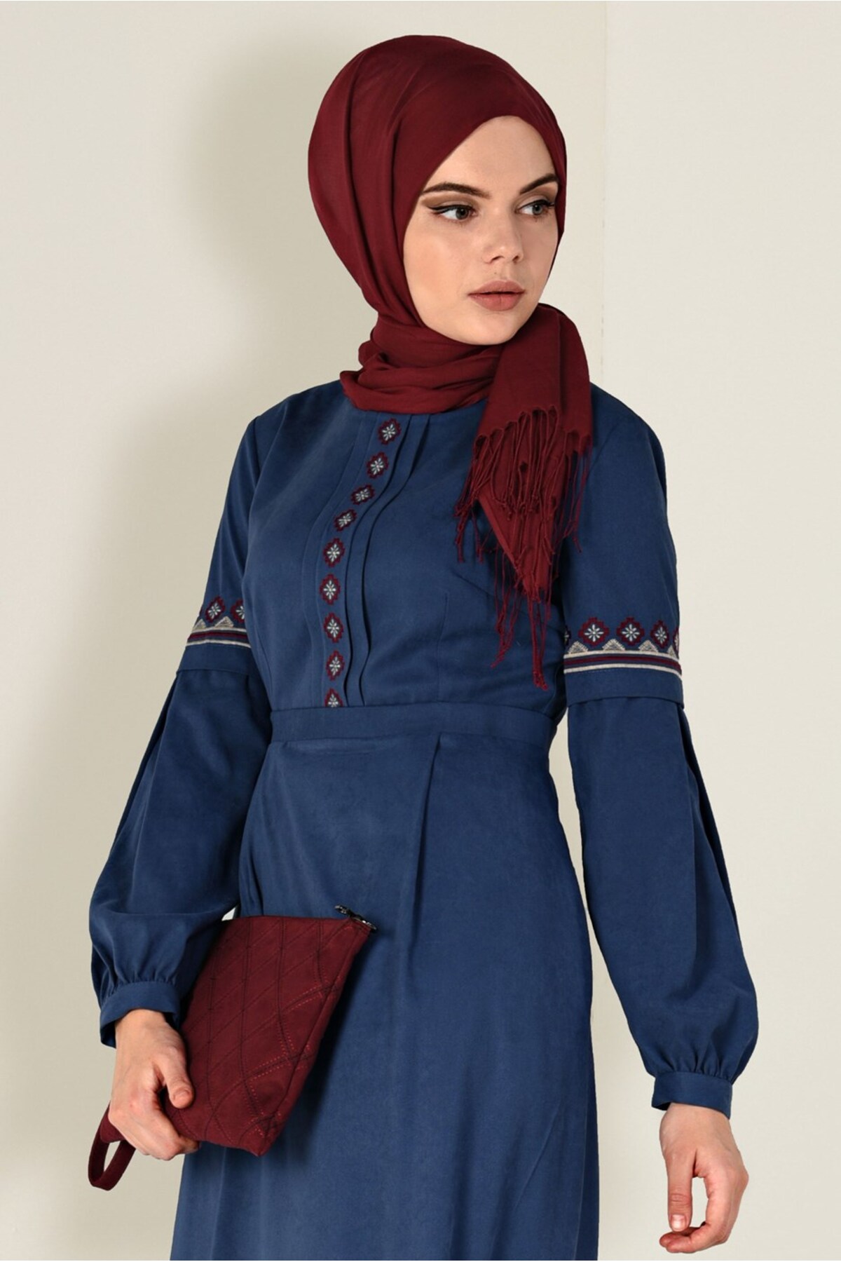 EMBROIDERED SUEDE DRESS 4766