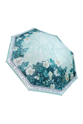 Wexta Uv 50+ Dışı ve İçi Çiçek Desenli Yazılı 8 Telli Şemsiye Yeşil