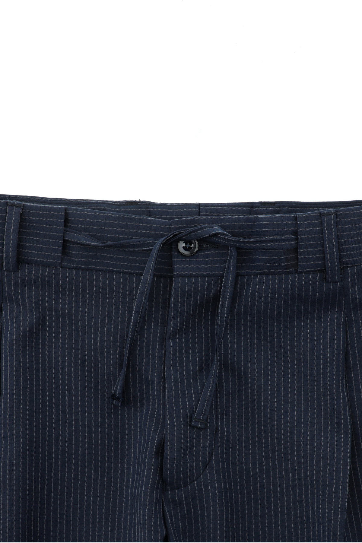 Kiğılı  7 Drop Slim Fit Dar Kesim Yünlü Çizgili Beli Lastikli İpli Kruvaze Takım Elbise - Görsel 5