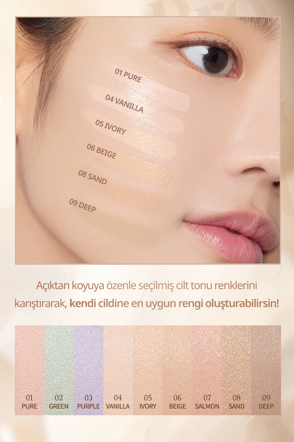 پالت کانسیلر کرمی و چند منظوره DASIQUE Pro Concealer Palette (#01 Cover) — بژ 111652 — تصویر 5 از 9
