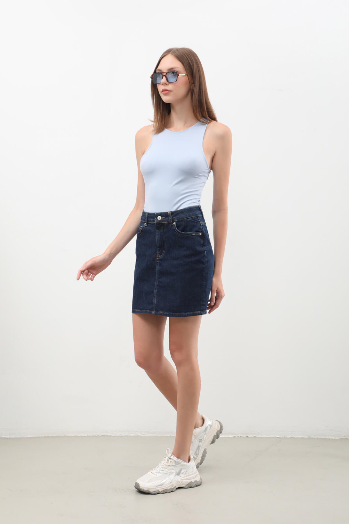 BANNY JEANS  Kadın Rins Mini Jean Etek - Görsel 6