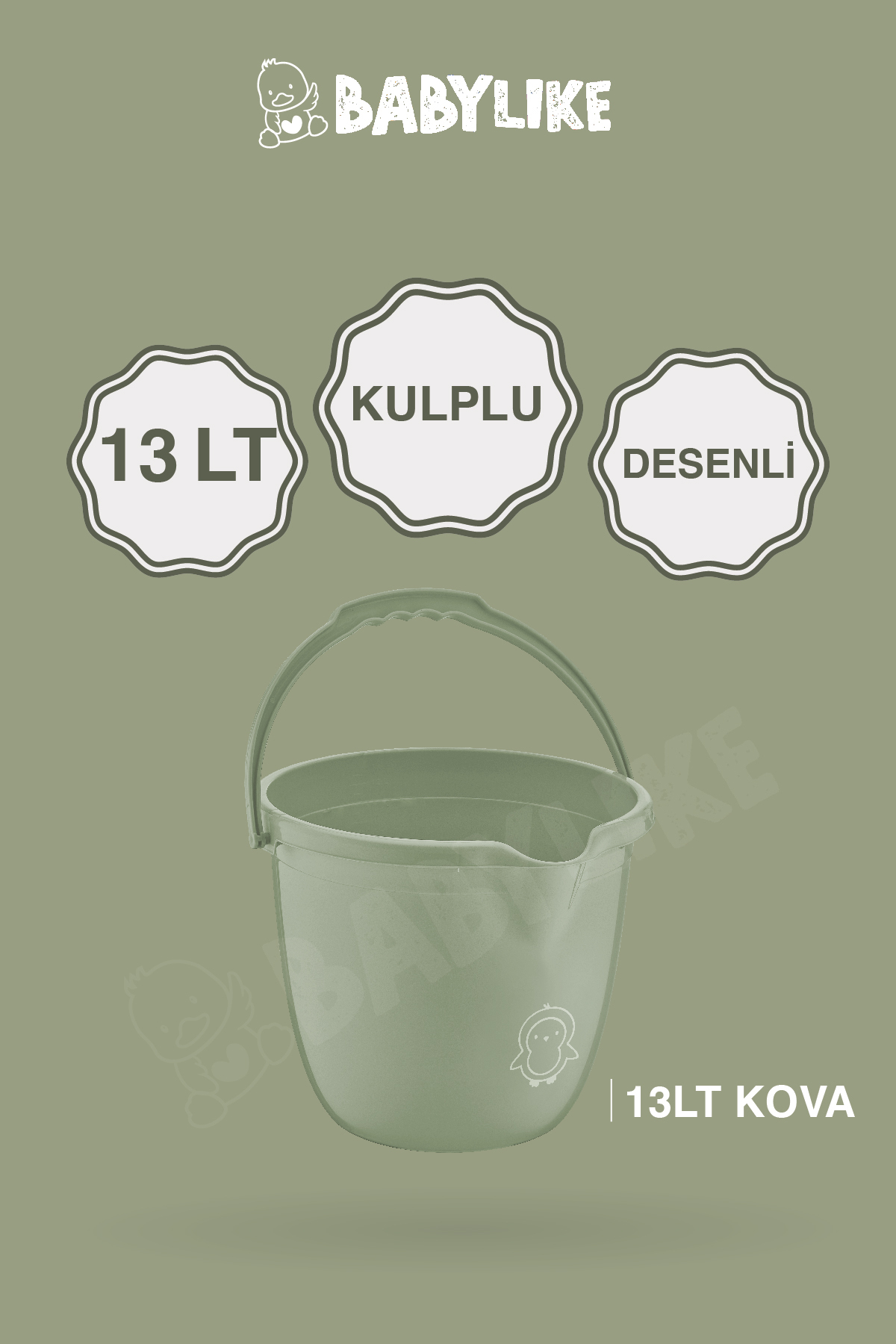 Babylike Çocuklar için 2'li Banyo Seti- Kulplu Kova & Oluklu Maşrapa fotoğrafı 3 (önizleme)