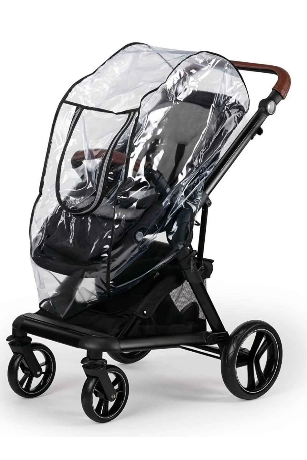 MorPort Fermuarlı Ultra Lüks Bebek Arabası Yağmurluğu (BÜTÜN BEBEK ARABALARINA UYUMLUDUR) Siyah fotoğrafı 3 (önizleme)