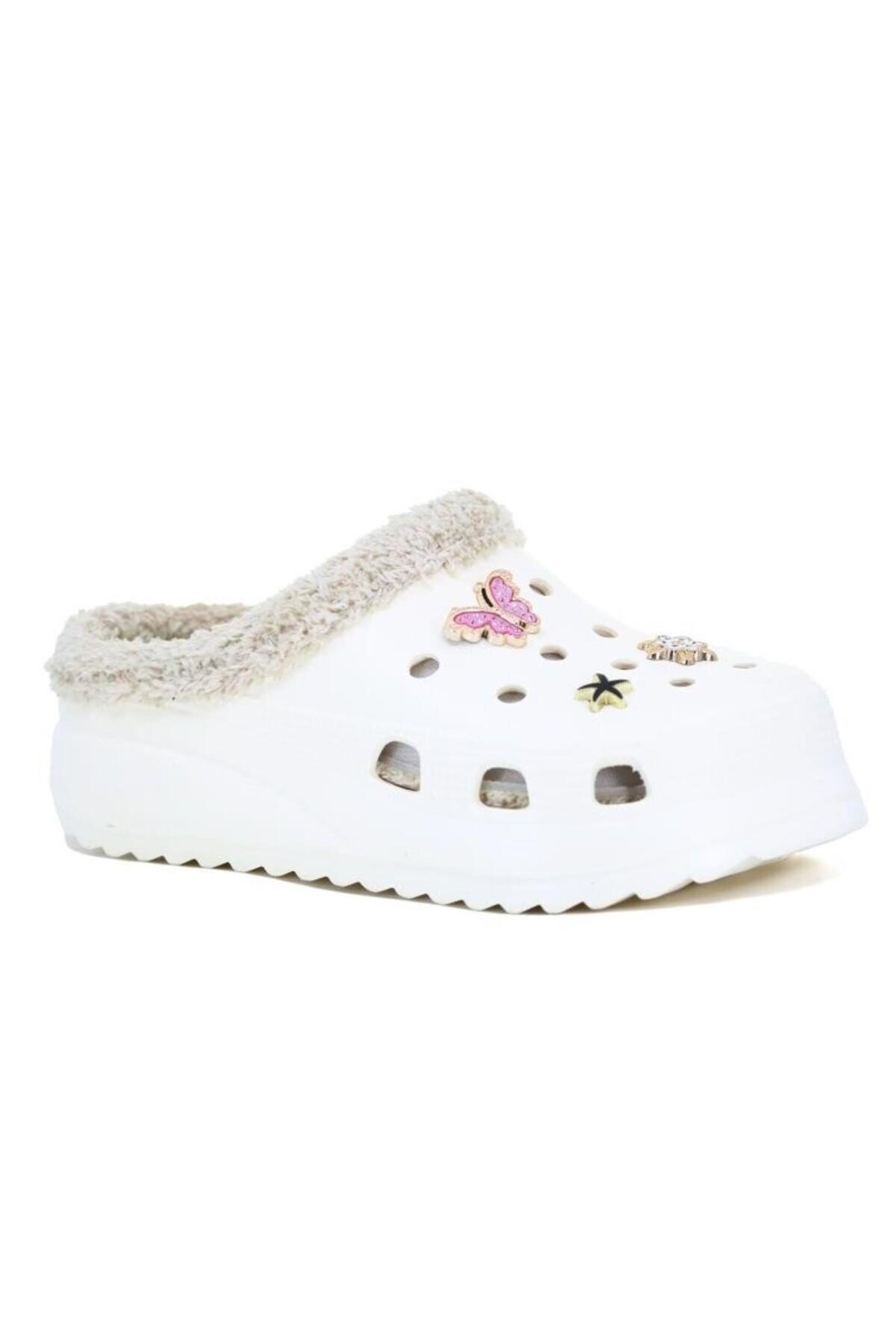  دمپایی خانگی زنانه دمپایی ارتوپدی زمستانی اوا با سنگ خزدار