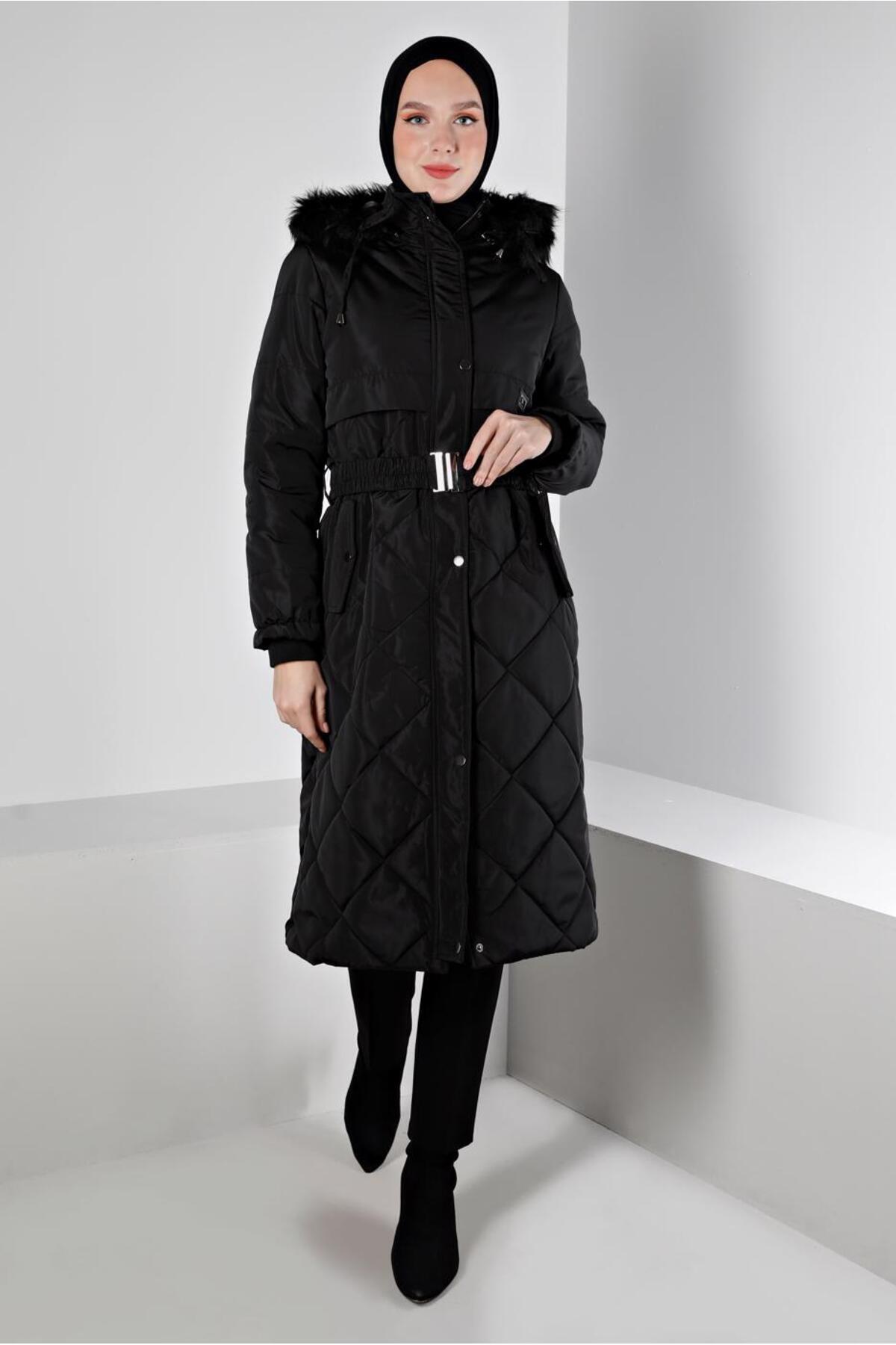 آلوینا کت پفی آستردار خزدار ۹۰۳۲۳