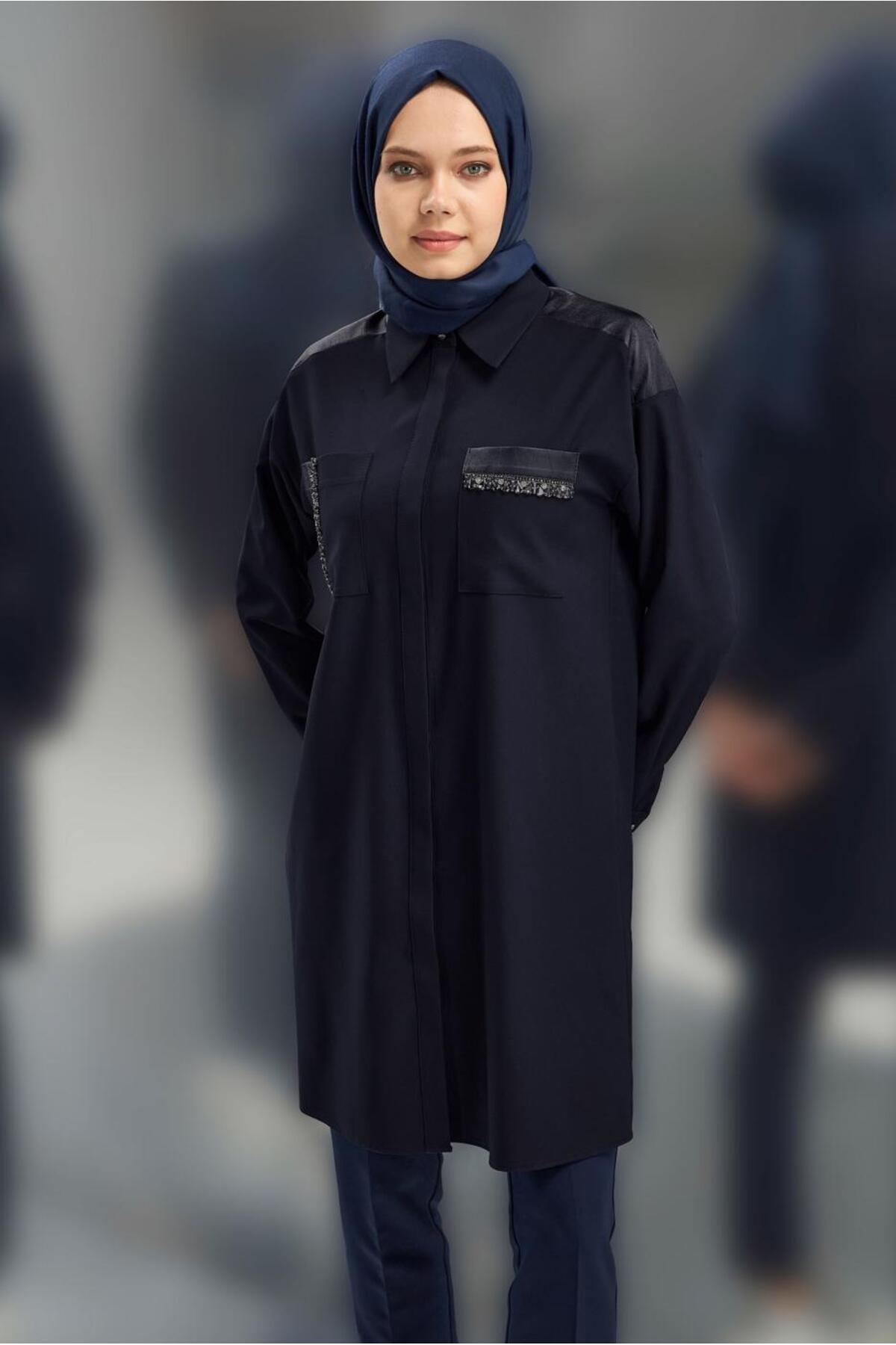 آلوینا پیراهن یقه دار حجاب دار کد ۴۵۱۵۴ آلوینا پیراهن یقه دار حجاب دار کد ۴۵۱۵۴