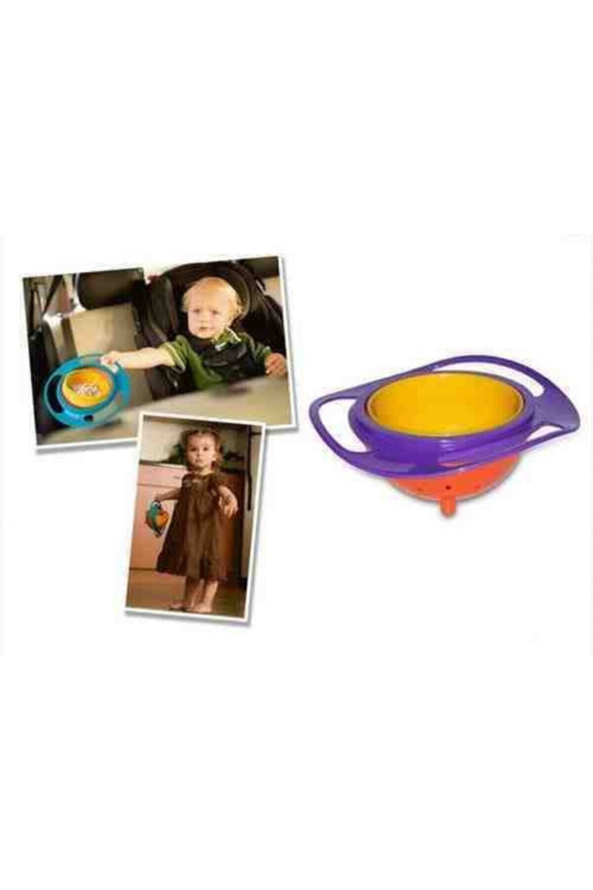 FırsatVar Dökülme Önleyici Devrilmez Bebek Çocuk Mama Kabı Kasesi Eğlenceli Kullanım için 360 Derece Dönme Öze fotoğrafı 3 (önizleme)