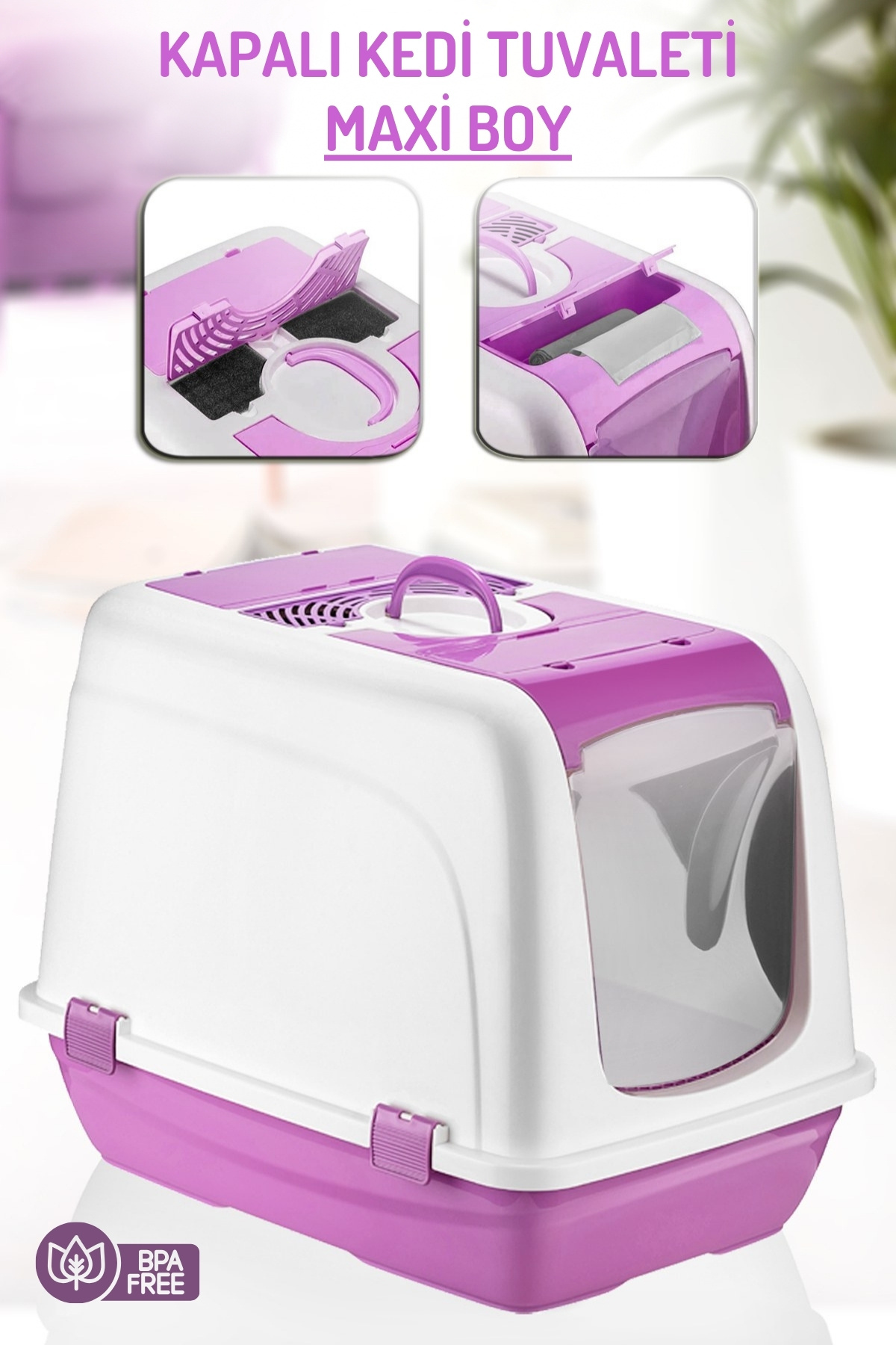 Nandy Kids Maxi Boy Kapalı Kedi Tuvaleti, Kum Kabı