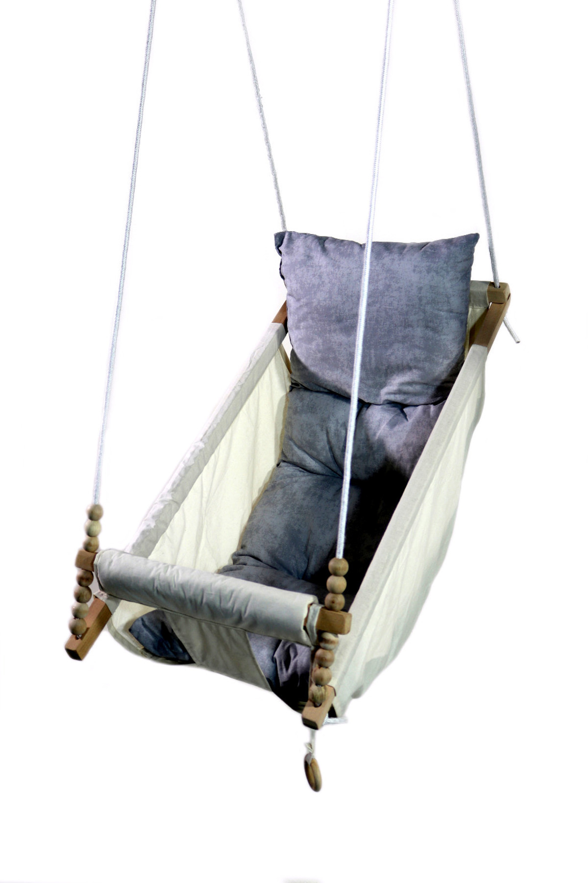 Webburada Misa Shop  Gri Organik Swing Çocuk Salıncak Yatak İpli Tavan Salıncak Hamak fotoğrafı 2 (önizleme)