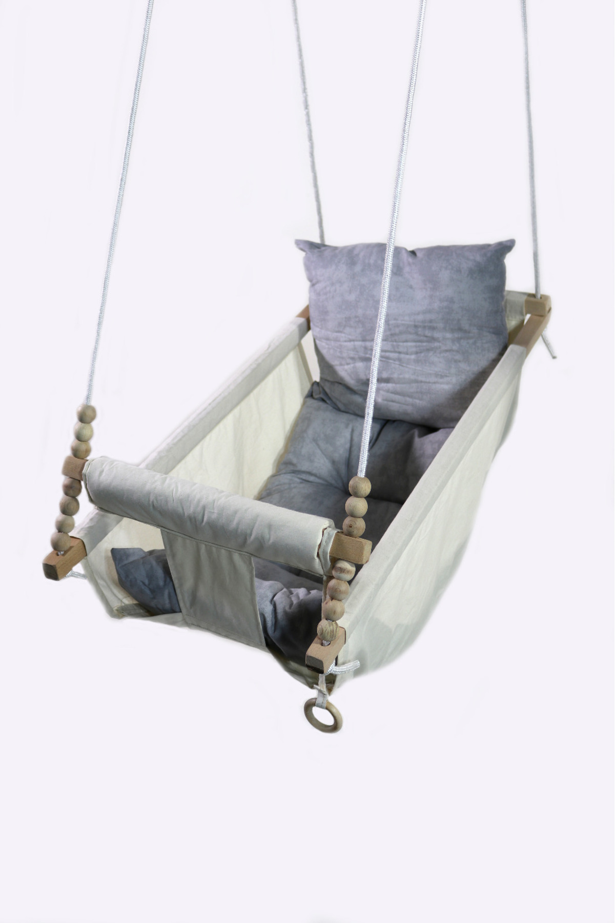 Webburada Misa Shop  Gri Organik Swing Çocuk Salıncak Yatak İpli Tavan Salıncak Hamak fotoğrafı 3 (önizleme)