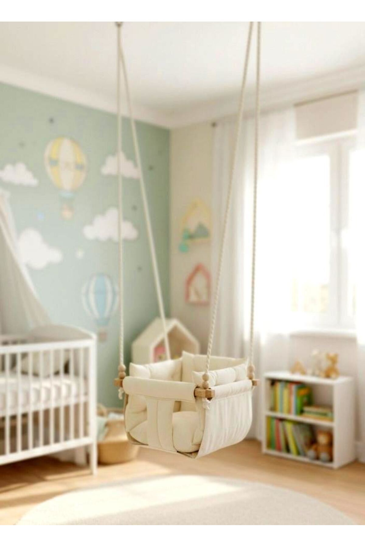 Bila Baby Çocuk Salıncağı Minderi , Elyaf Dolgulu Minder Salıncak Yastığı