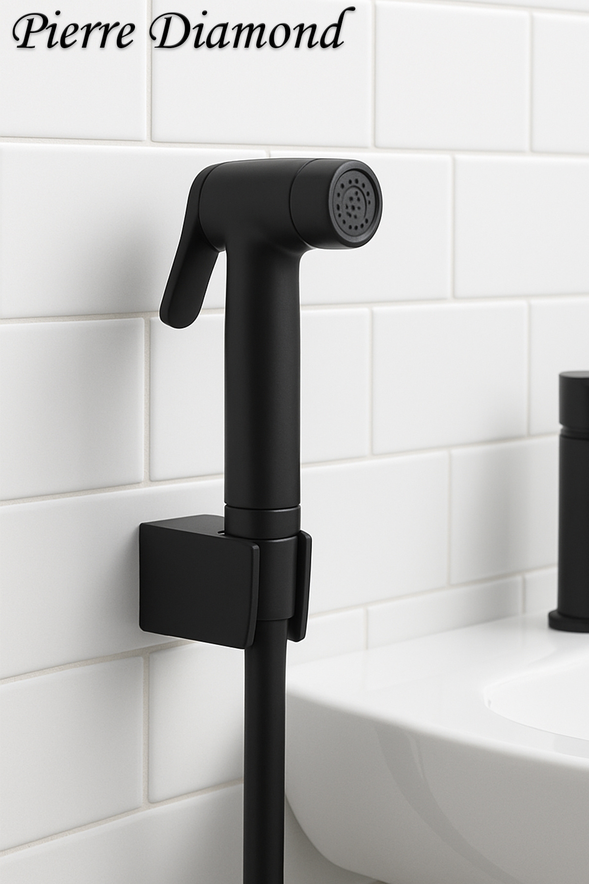 tesitay Taharet Matik Wc Matik Siyah Renk Diamond Taharet Spirali 120 Cm Tabancalı Mafsallı Tuvalet Matik