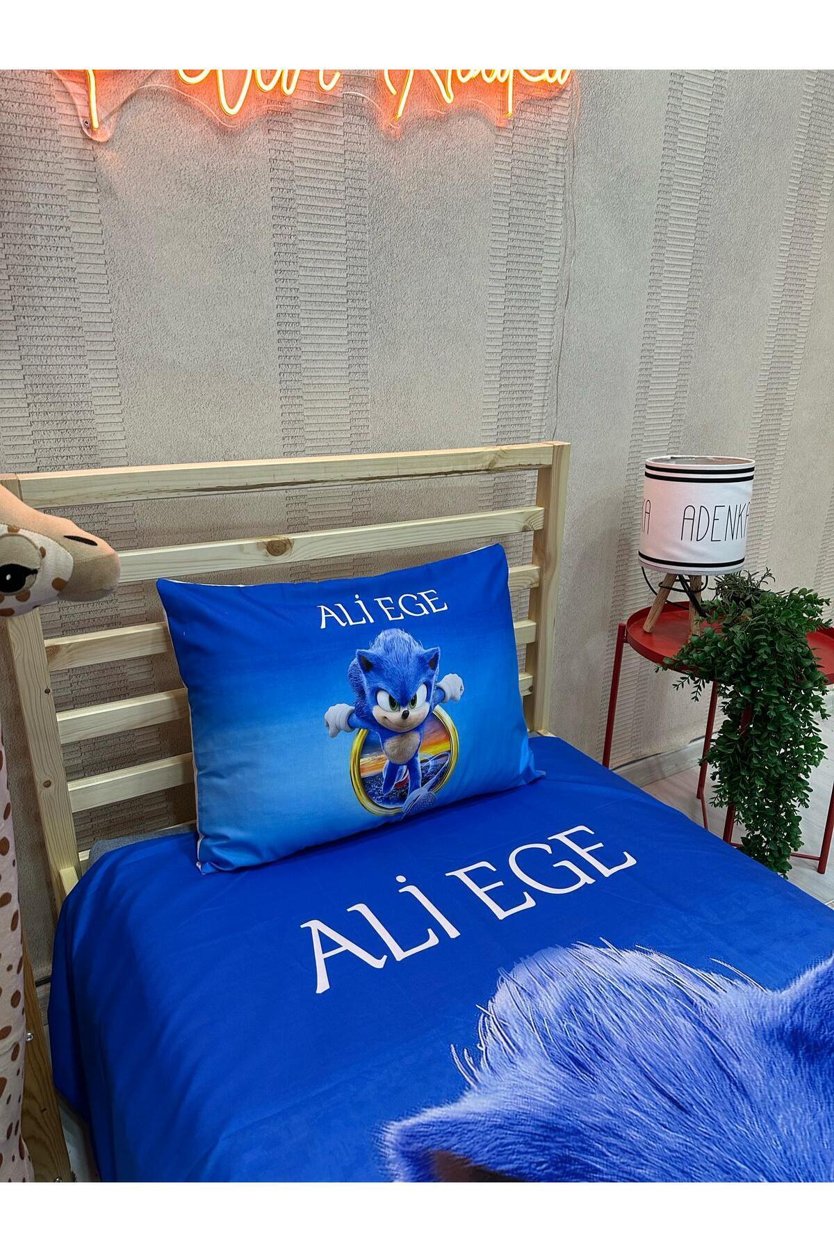 adenkahome İsme Özel, Sonic Desen Tek Kişilik Nevresim Seti fotoğrafı 4 (önizleme)