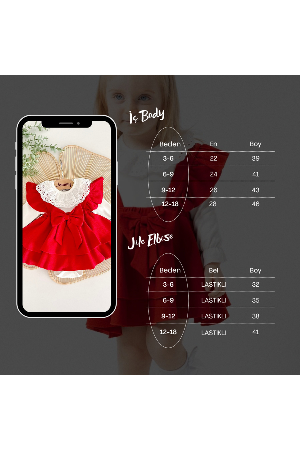 Jammybaby Luana Jile Elbise Fiyonklu %100 Pamuk Dantelli Çıtçıtlı Body Doğumgünü Özelgün Kız Bebek Şık Takım fotoğrafı 6 (önizleme)