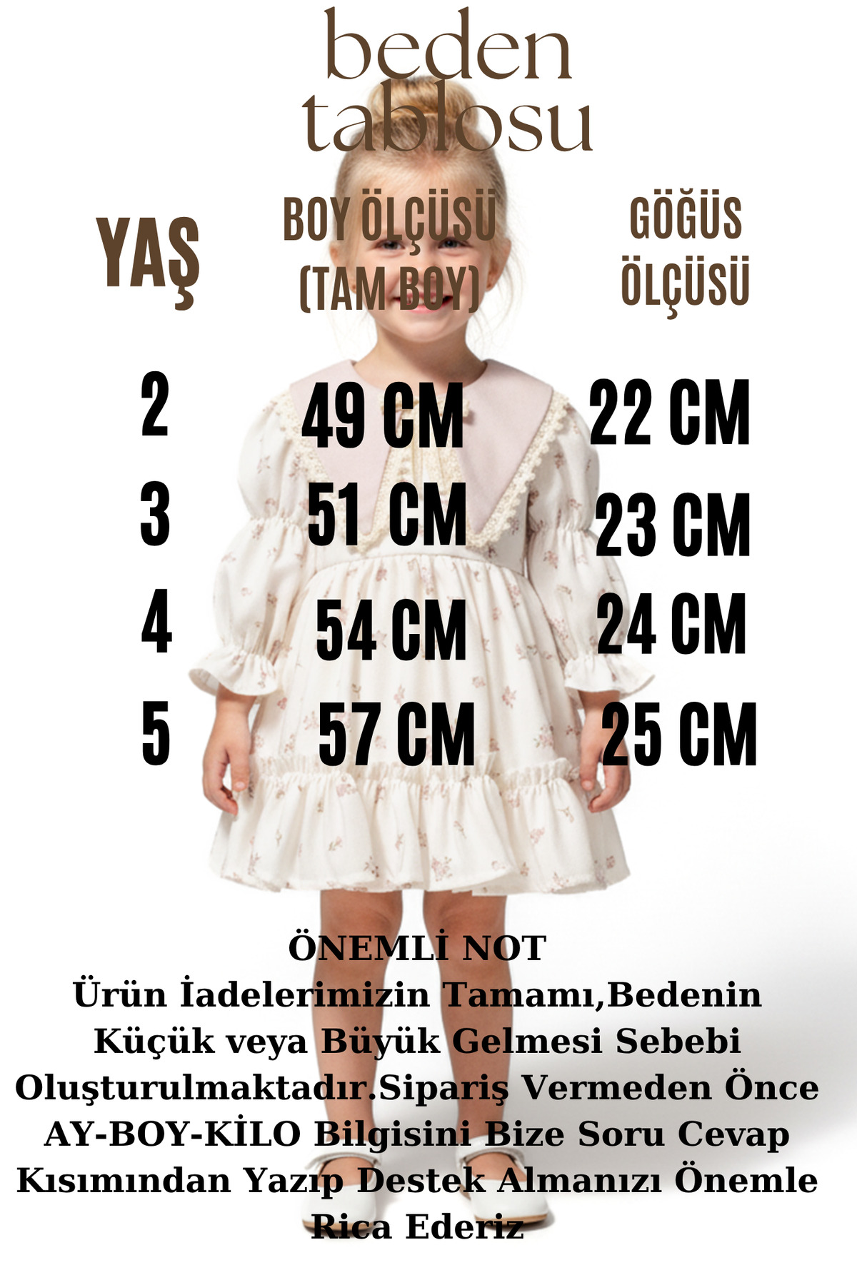 Baby Animals Kız Bebek Elbise Kız Çocuk Elbise Yakalı Doğum Günü Parti Düğün Özel Gün Uzun Kol Astarlı Elbise fotoğrafı 2 (önizleme)