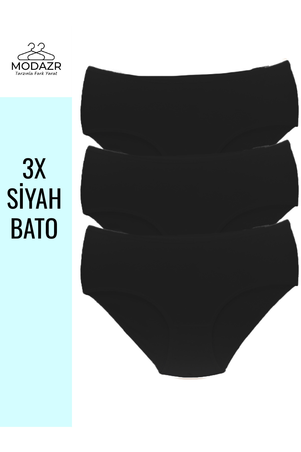 Women's High Waist Lycra Baton Panties 0182 - 3pcs