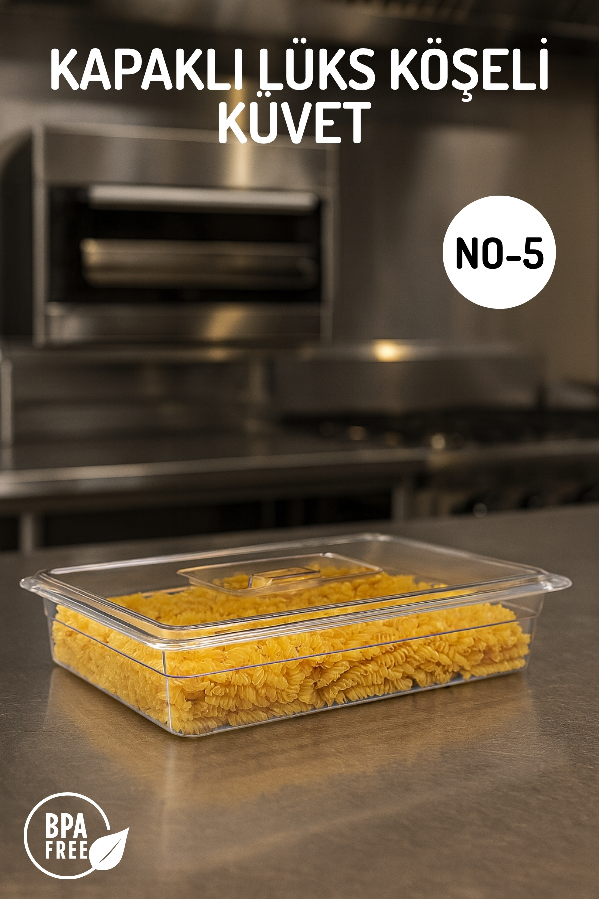 Nandy Home Kapaklı Lüks Plastik Köşeli Küvet No:5 – Endüstriyel Mutfak Gıda Hazırlık ve Saklama Kabı