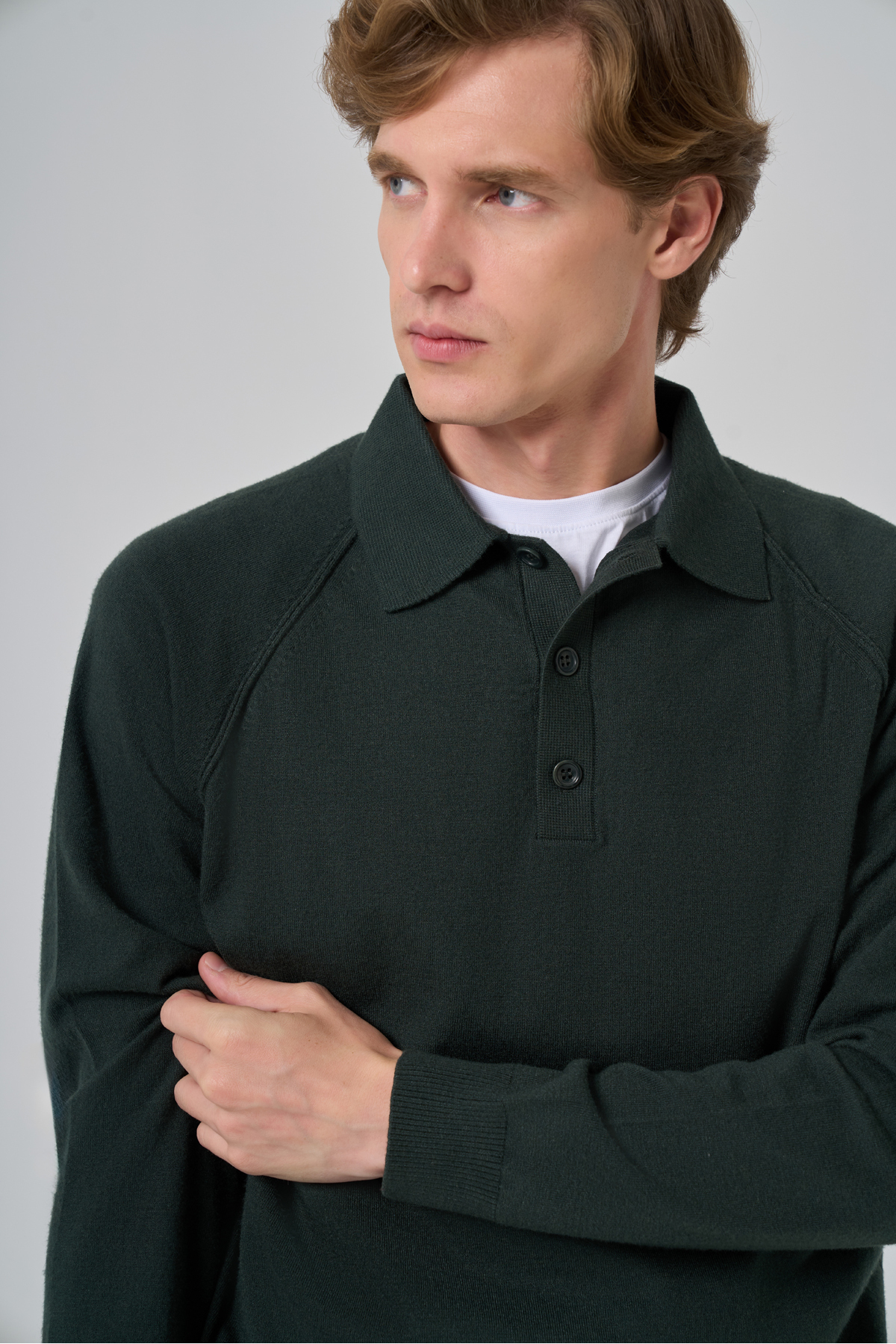 Morven  Erkek Haki Trend Core Spun Polo Yaka Dynamic Fit Rahat Kesim Triko - Görsel 3