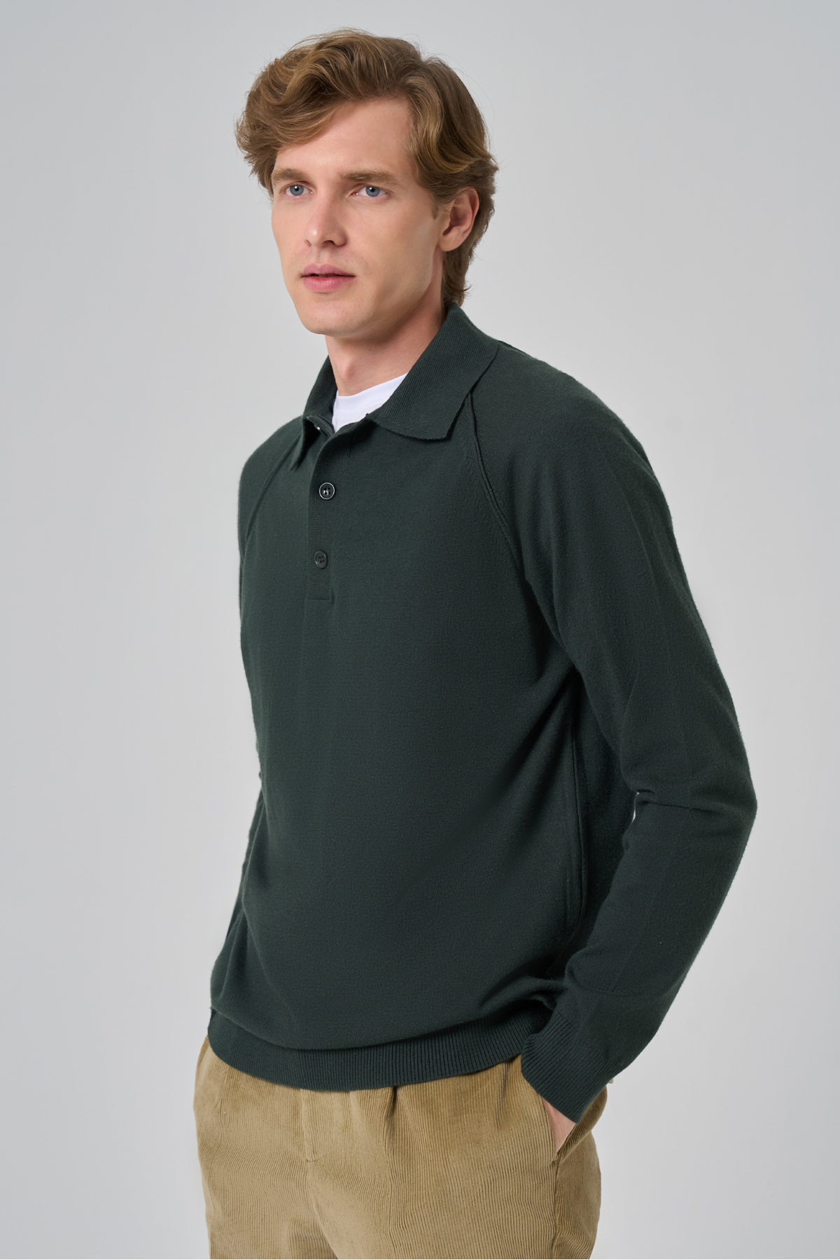 Morven  Erkek Haki Trend Core Spun Polo Yaka Dynamic Fit Rahat Kesim Triko - Görsel 2