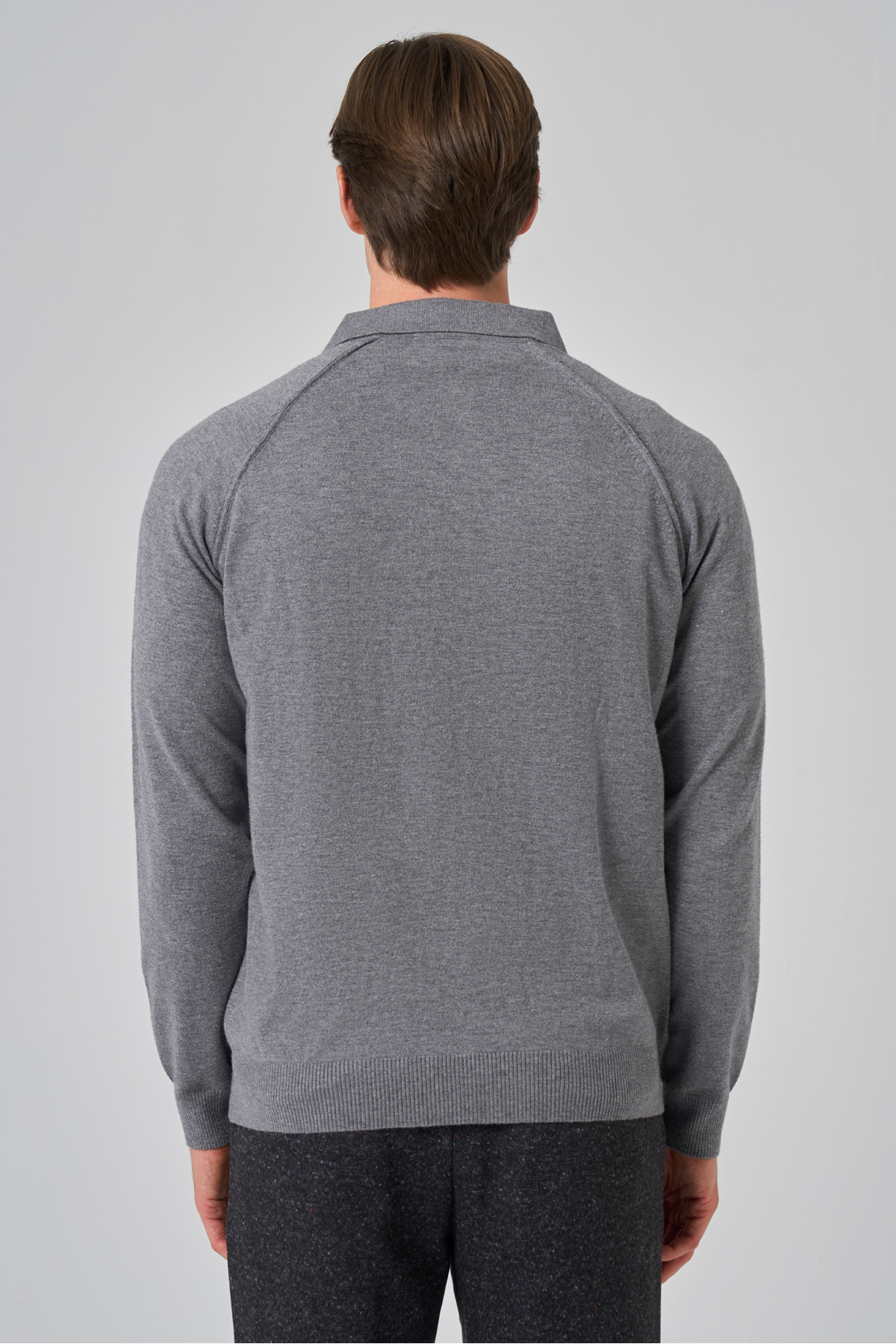 Morven  Erkek Gri Trend Core Spun Polo Yaka Dynamic Fit Rahat Kesim Triko - Görsel 5