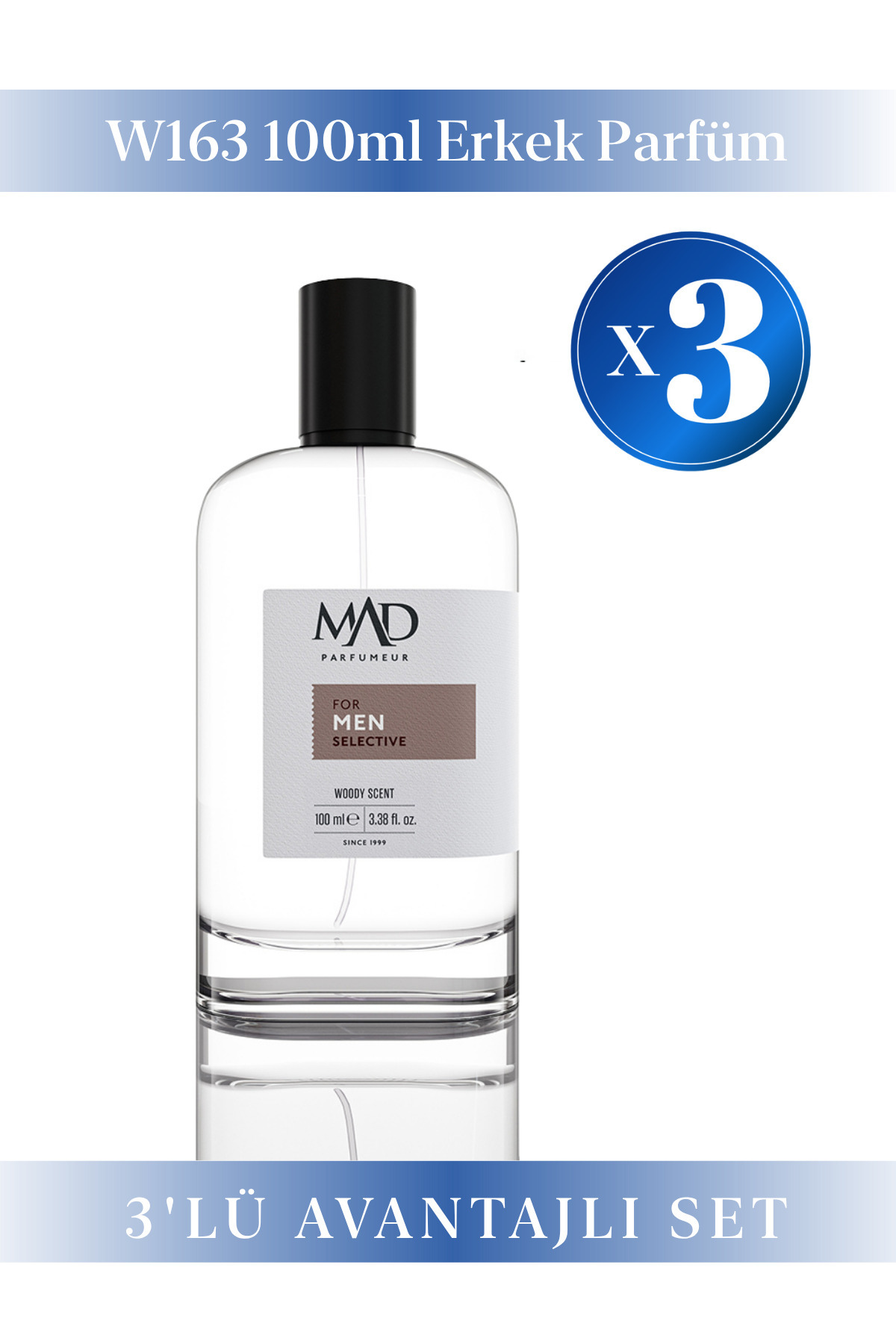 Mad Parfüm 3 Adet 100 ml W163 Selective Erkek Parfüm Seti