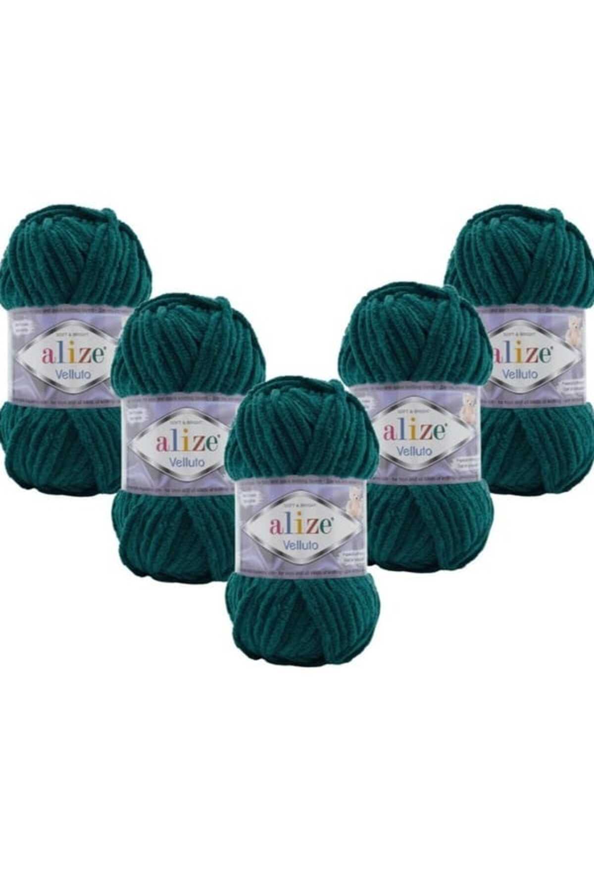 5 Pcs Velluto 426 EMERALD Velvet Hand Knitting Rope (5X100Gr)