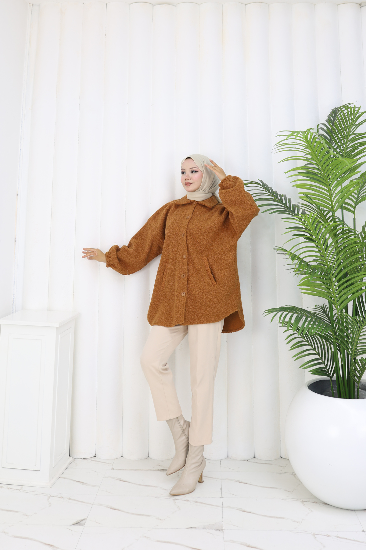 POM POM BOUQUET FABRIC STANDARD SIZE SHIRT JACKET