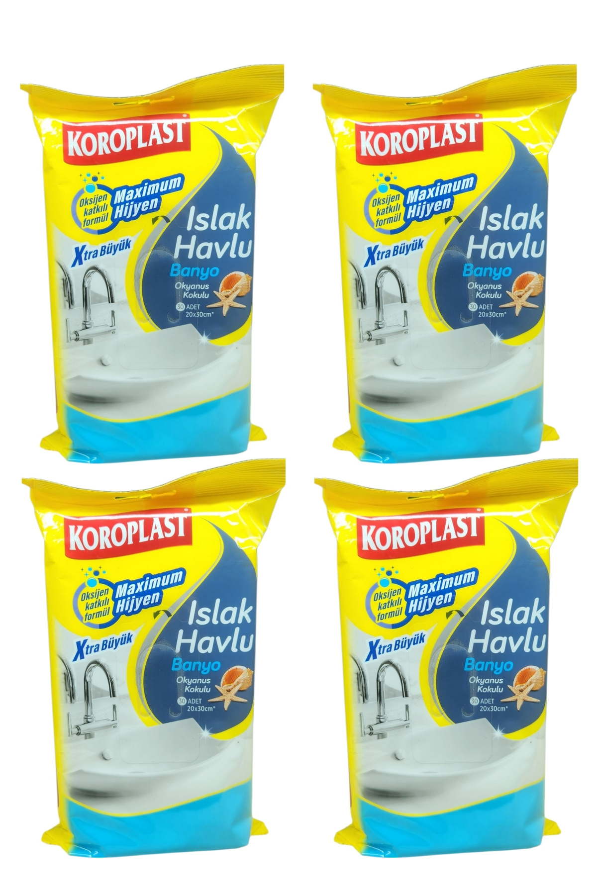 Koroplast Banyo Yüzey Temizleme Mendili Banyo 30'lu x 4 Adet