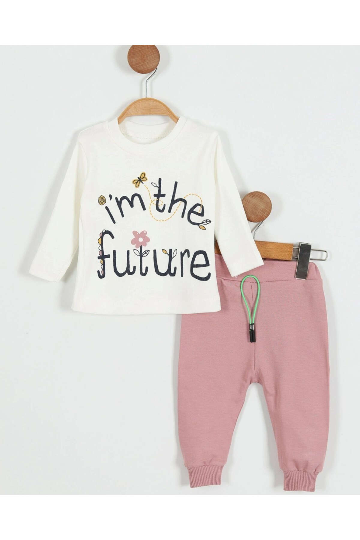 Ege Bebek Kız Bebek Yağmurluklu Kapüşonlu, 3 Parça Mevsimlik Alt Üst Takım l 3-6-9-12-18 Ay fotoğrafı 2 (önizleme)