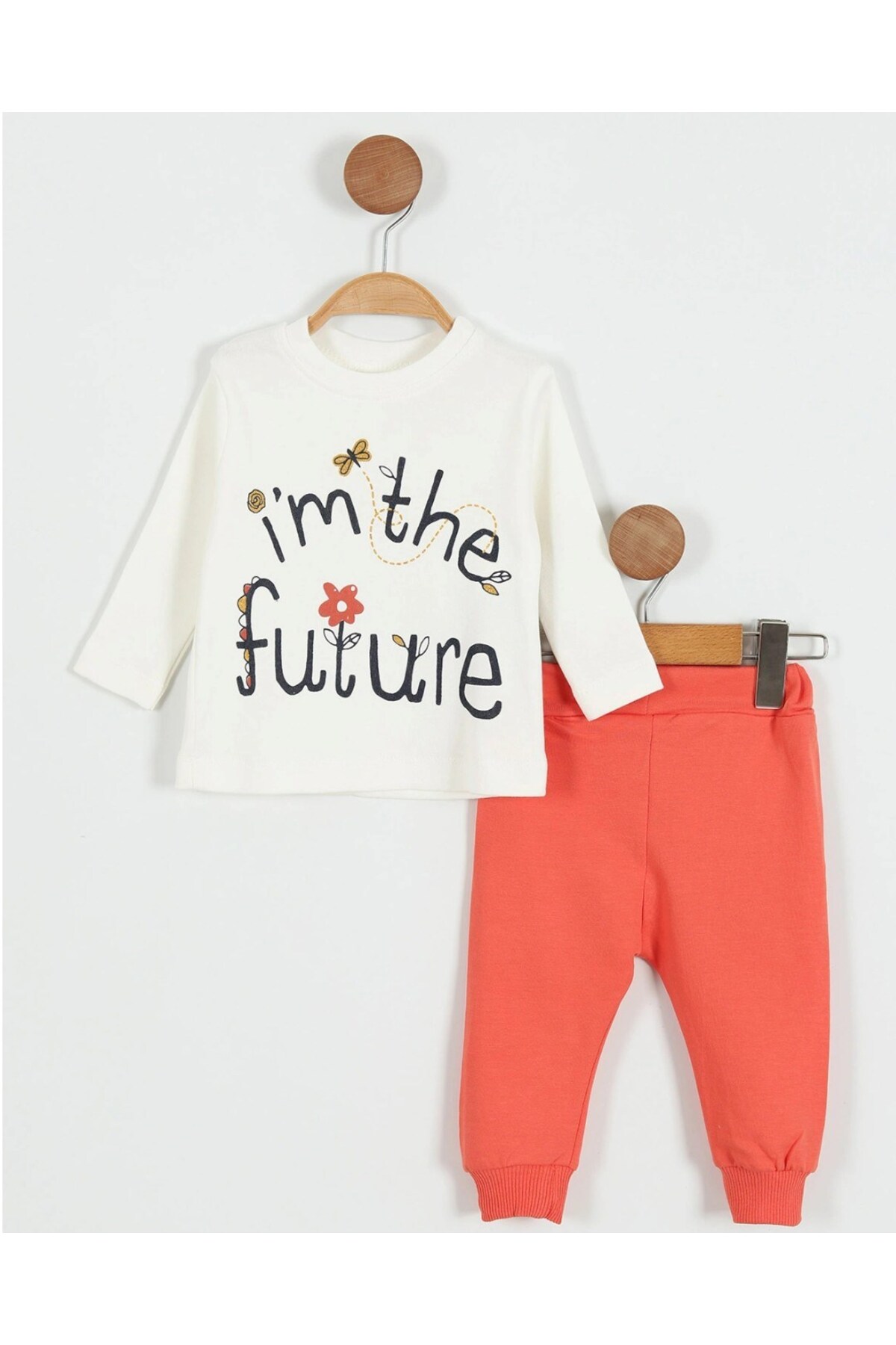 Ege Bebek Kız Bebek Yağmurluklu Kapüşonlu, 3 Parça Mevsimlik Alt Üst Takım l 3-6-9-12-18 Ay fotoğrafı 2 (önizleme)