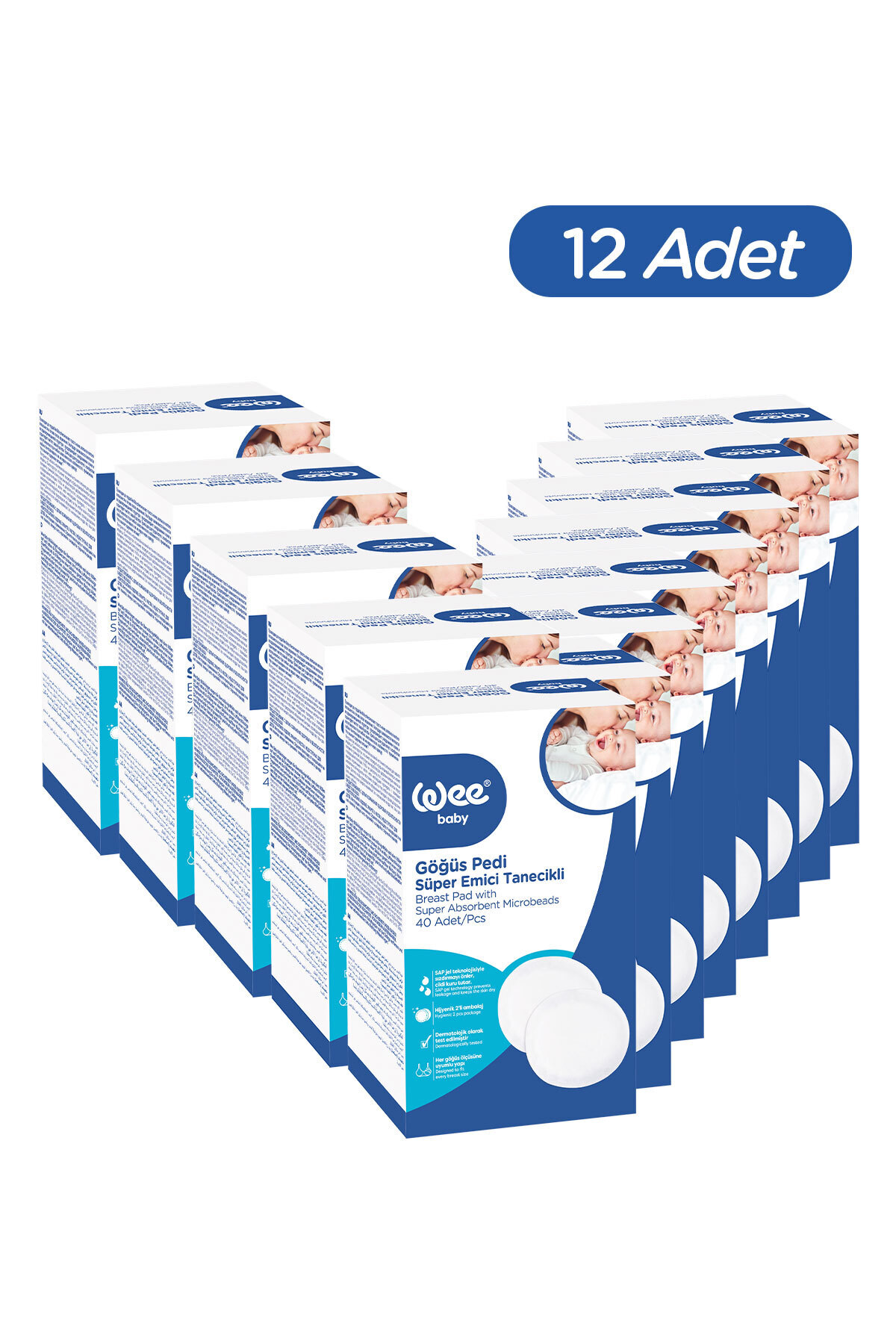Wee Baby 40'lı Klasik Yapışkanlı Göğüs Pedi (40x12 480 Adet)