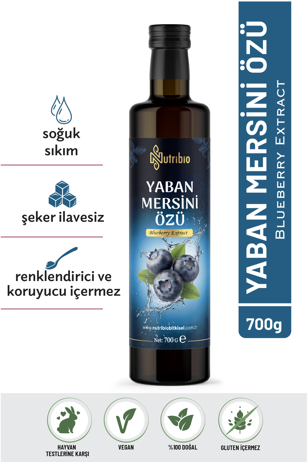 nutribio Yaban Mersini Özü 700Gr - Şeker İlavesiz , Renklendirici