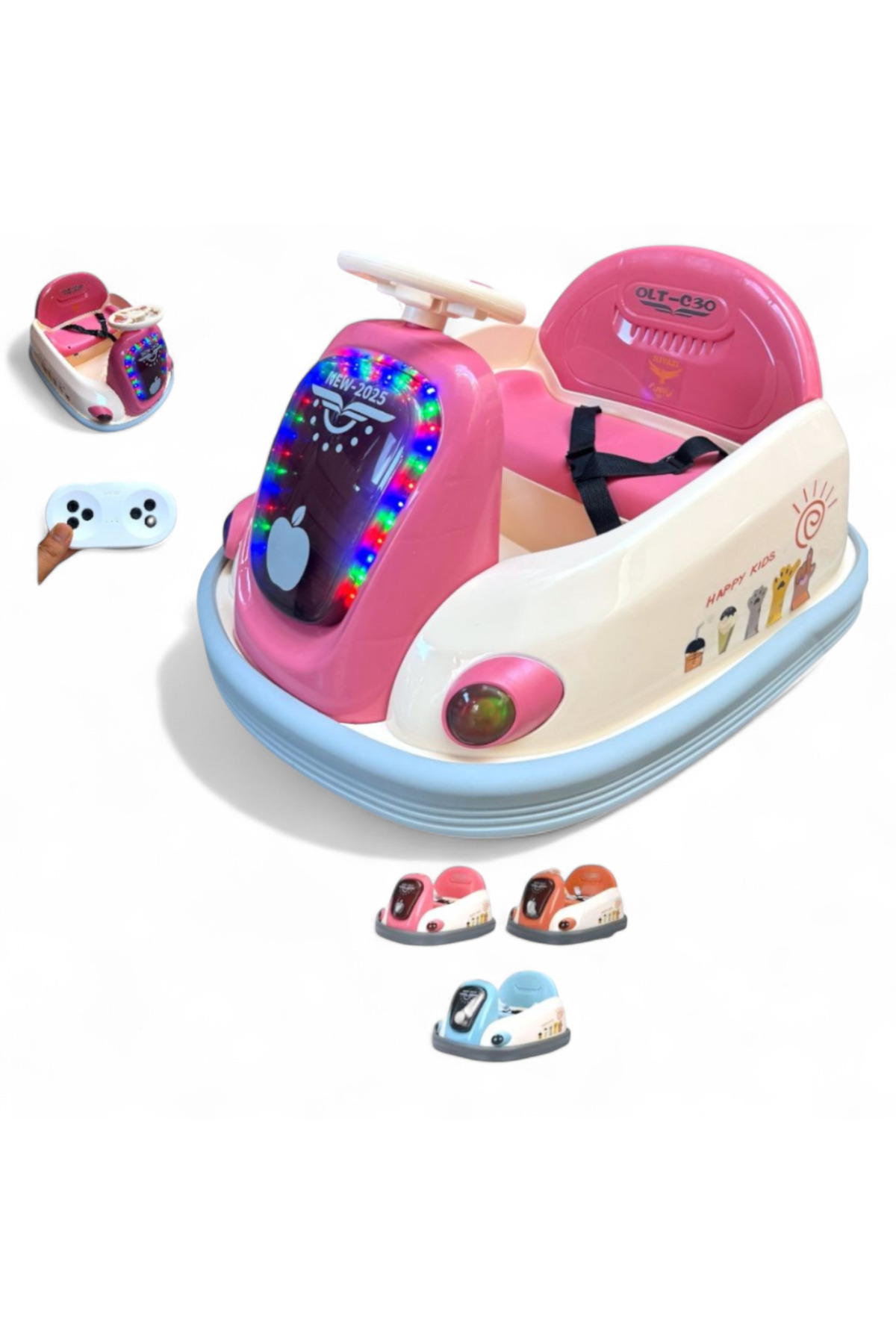 سكوتر الترند الذكي للاطفال شكل سيارة دائري موديل 2...