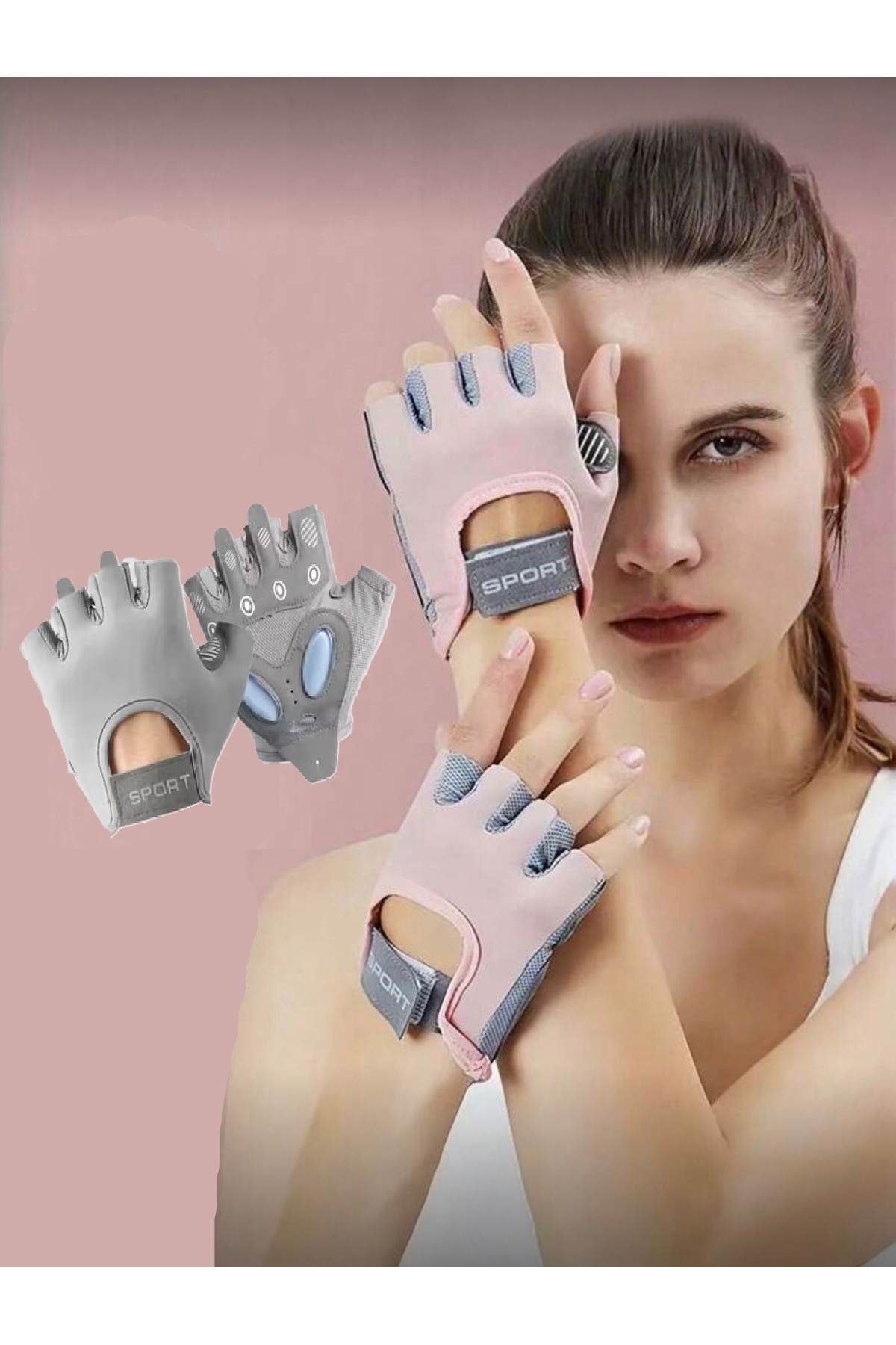 BGA kadın silikon destekli spor yoga fitness egzersiz eldiveni