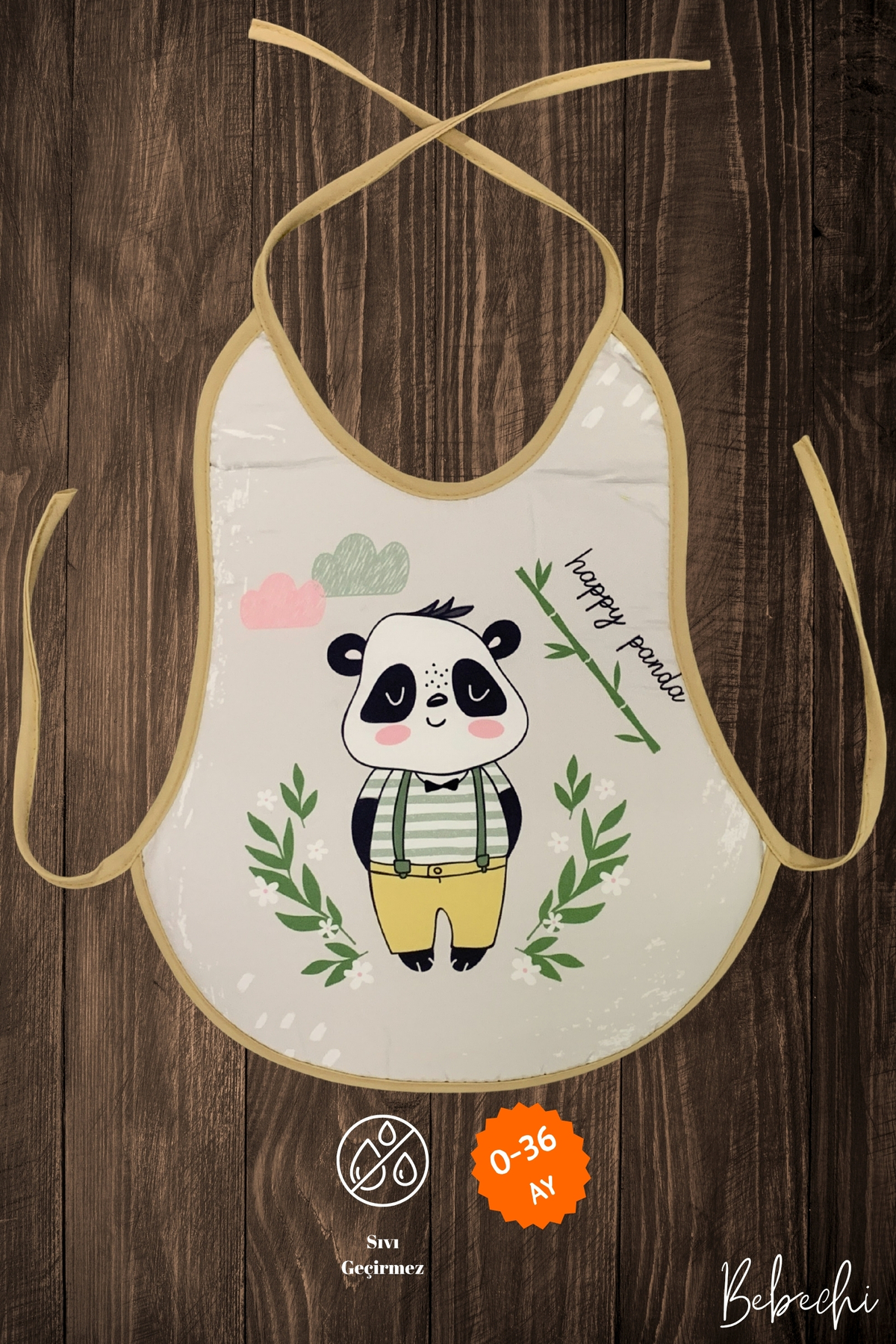 Bebechi 3'Lü Set Baskılı Ekonomik Boy Mix Sıvı Geçirmez Armut Önlük Mama ve Aktivite Önlüğü(0-36 Ay) fotoğrafı 4 (önizleme)