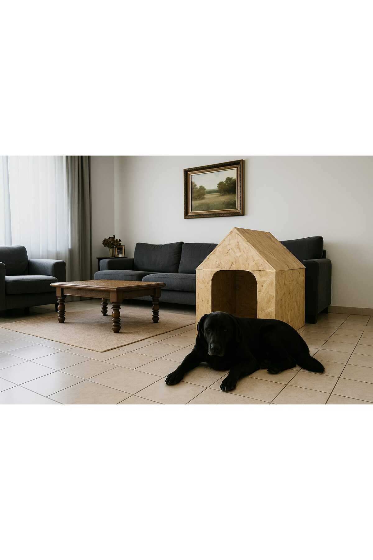 AboutThePerfect Büyük ırk köpekler için dayanıklı kahverengi kulübe, TR yapımı