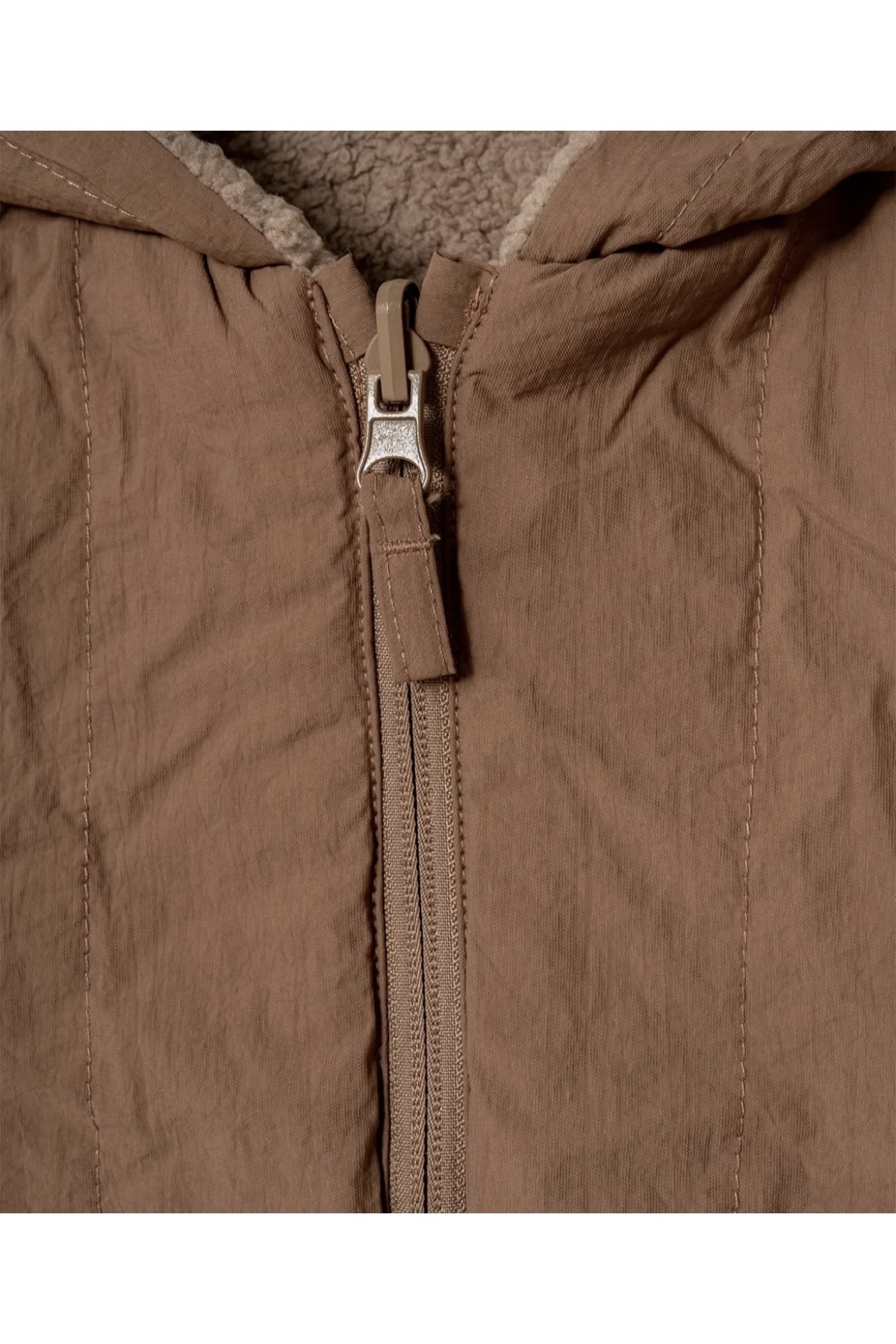 Verscon Bej Çift Taraflı Kapüşonlu Peluş Çocuk Montu –Sıcak Tutan Kışlık Mont 9Ay-4Yaş fotoğrafı 6 (önizleme)