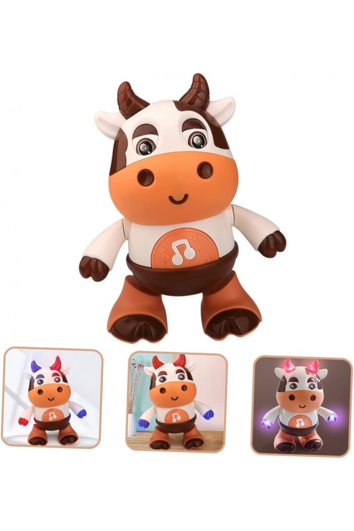 Duman Dans Eden Sevimli İnek | LED Işıklı Müzikli Hareketli Gözlü | 3+ Yaş Eğlenceli Oyuncak
