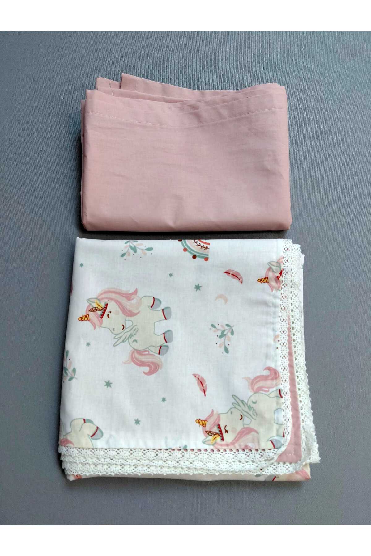 zera collection 4 Parça 100% Organik pamuk Unicorn Bebek Yorgan Nevresim Takımı bebek seti (Unisex) 3 FARKLI RENK fotoğrafı 5 (önizleme)