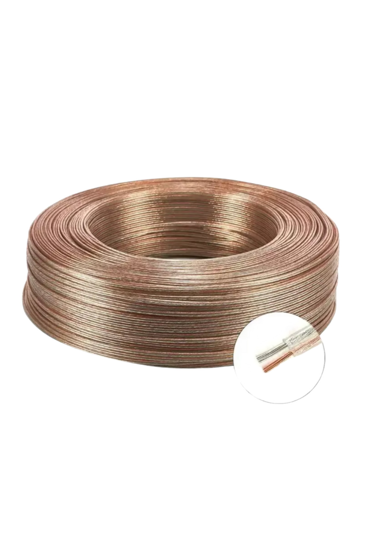 DEMİRLED Kalaylı Bakır Kordon Kablo 2X0.22mm 2 Pin JST Şeffaf Montaj Kablosu 2’li Şerit Led Kablosu ( 100 Met