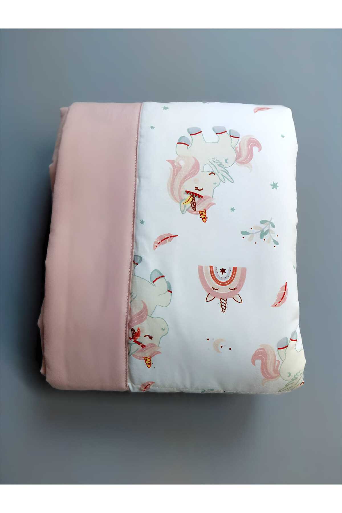 zera collection 4 Parça 100% Organik pamuk Unicorn Bebek Yorgan Nevresim Takımı bebek seti (Unisex) 3 FARKLI RENK fotoğrafı 4 (önizleme)