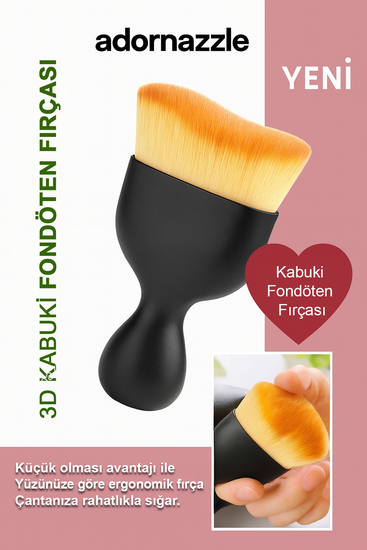 Fondöten Fırçası, Makyaj Fırçası, Yüksek Kaliteli Fondöten Fırçası 1 Adet — ADRGR0168 — تصویر 2 از 6