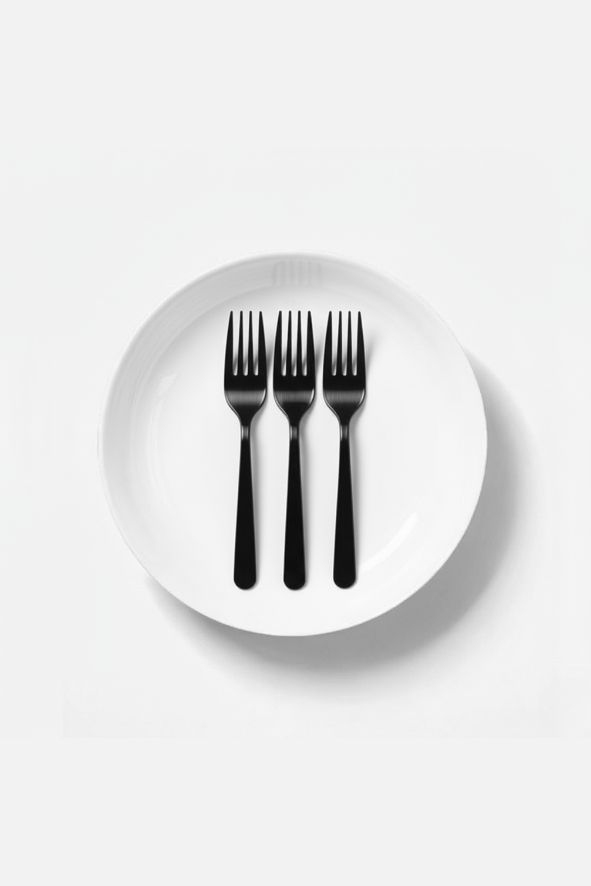 LOLLY PARTY 8 Adet Siyah Renk Plastik Çatal