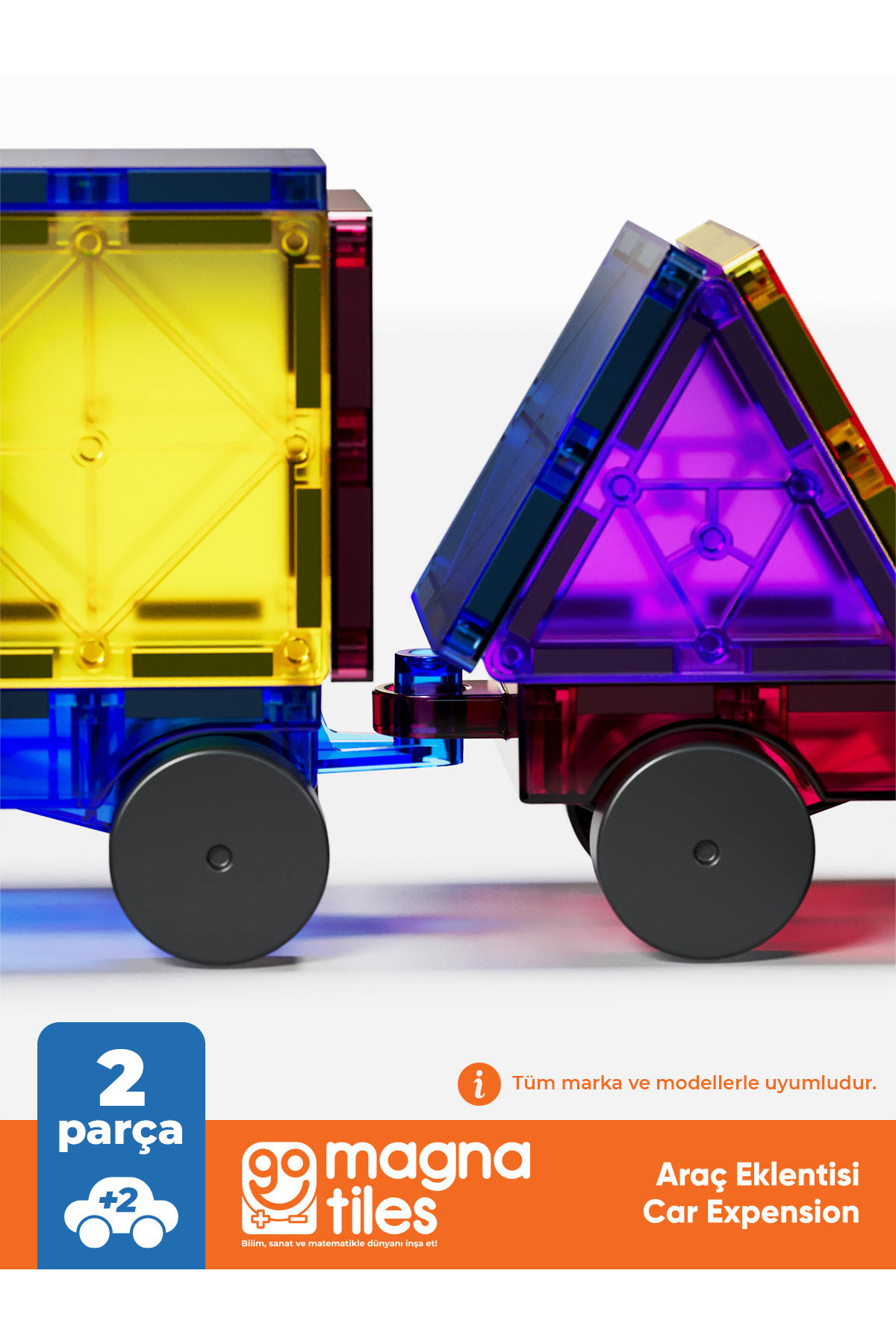 مگنا-تایلز، اتصال خودروی ۲ تکه، اسباببازی مغناطیسی – بلوکهای ساختنی مغناطیسی