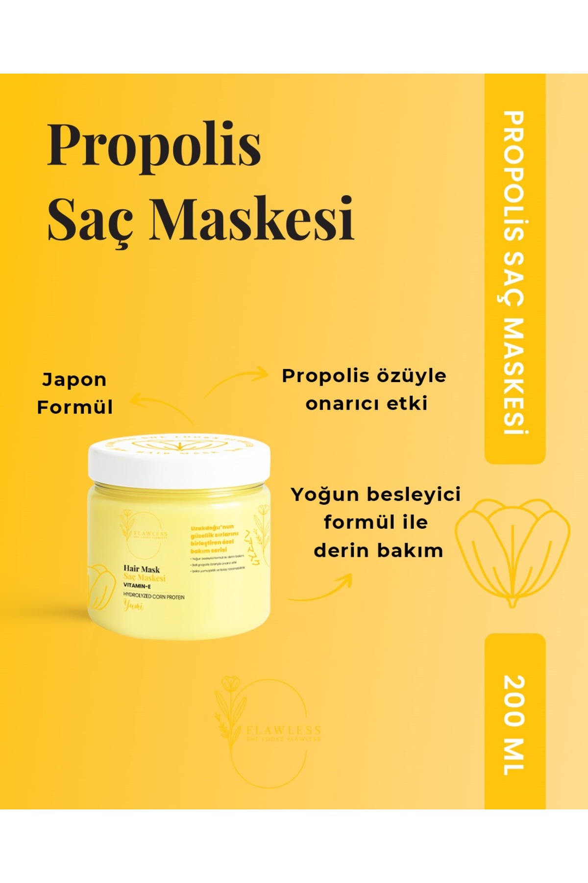 Japon Formüllü Saç Onarım Serisi 3'lü Set-Propolis şampuan Saç maskesi vücut bakım Duş Jeli — FC05 — تصویر 4 از 7
